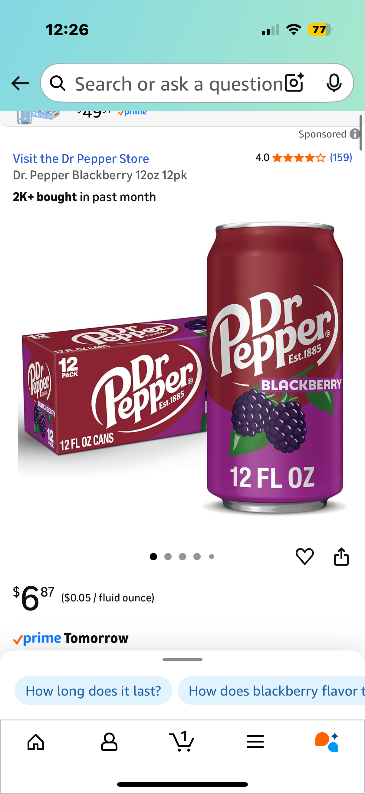 Dr. Pepper Blackberry 12oz 12pk
