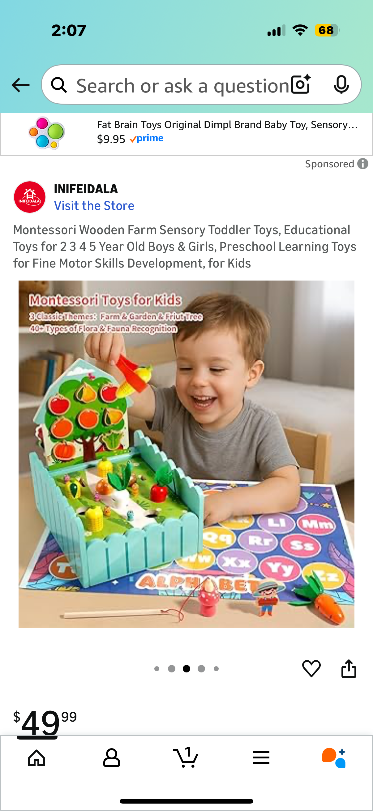 Montessori Wooden Farm Sensory Toddler Toys, Educational Toys for 2 3 4 5 Year Old Boys & Girls, Preschool Learning Toys for Fine Motor Skills Development, for Kids