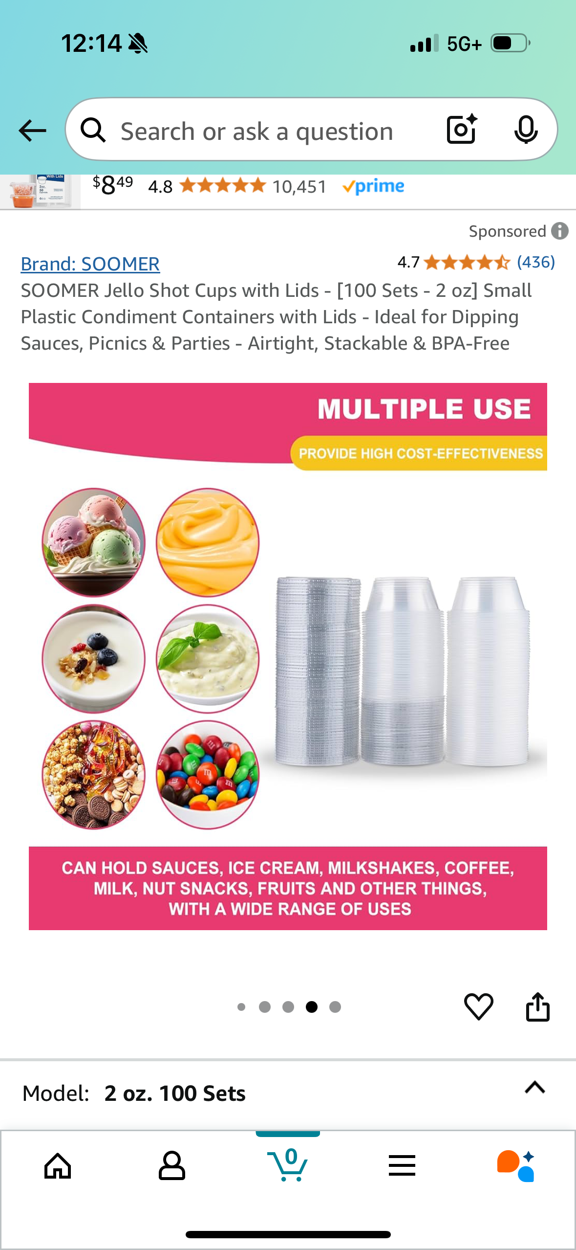 Jello Shot Cups with Lids - 100 Sets - 2 oz, Small Plastic Condiment Containers with Lids - Ideal for Dipping Sauces, Picnics & Parties - Airtight, Stackable & BPA-Free