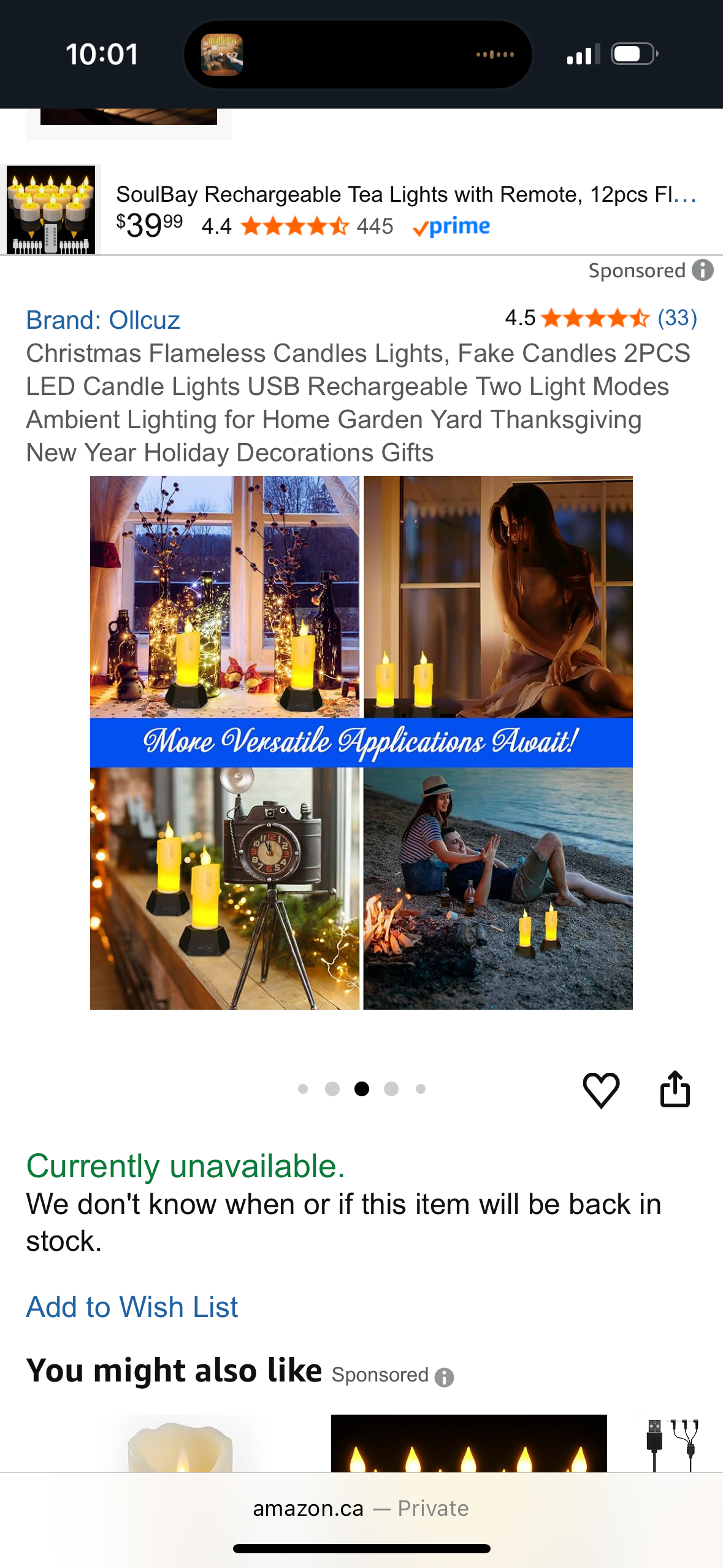 Flameless Candles Lights, Fake Candles 2PCS LED Candle Lights USB Rechargeable Two Light Modes Ambient Lighting for Home Garden Yard Thanksgiving New Year Holiday Decorations Gifts