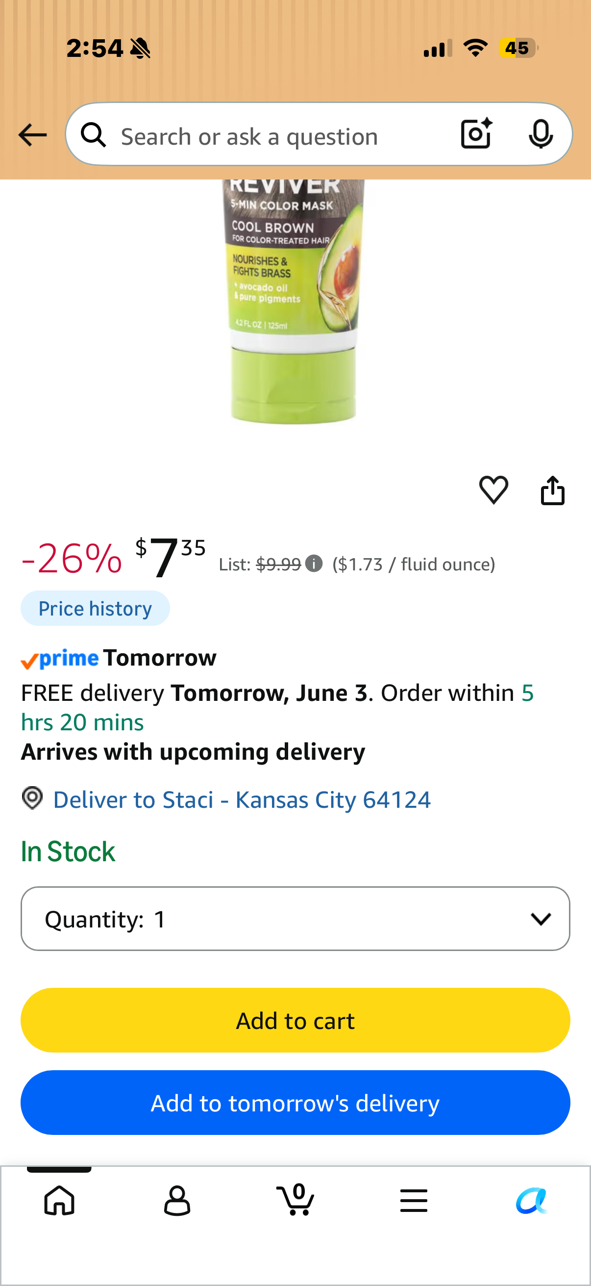 Garnier Nutrisse Cream Reviver,Colour-Treated Hair Treatment, Cool Brown, Revive your hair to day 1 colour, Nourished Hair Enriched with Avocado Oil, 125 ml