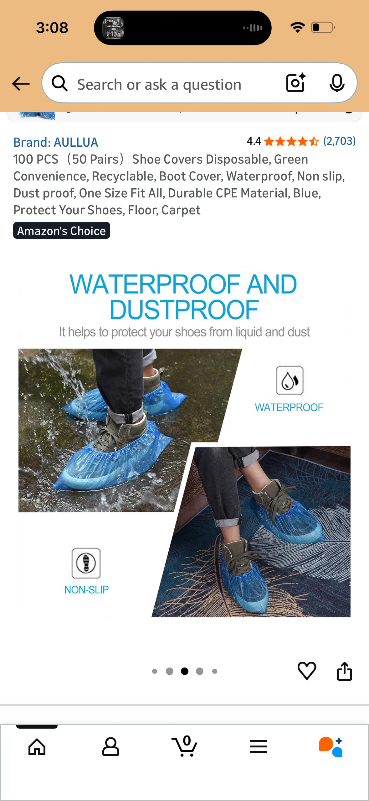 ‼️2 for $5‼️ 100 PCS(50 Pairs)Shoe Covers Disposable, Green Convenience, Recyclable, Boot Cover, Waterproof, Non slip, Dust proof, One Size Fit All, Durable CPE Material, Blue, Protect Your Shoes, Floor, Carpet