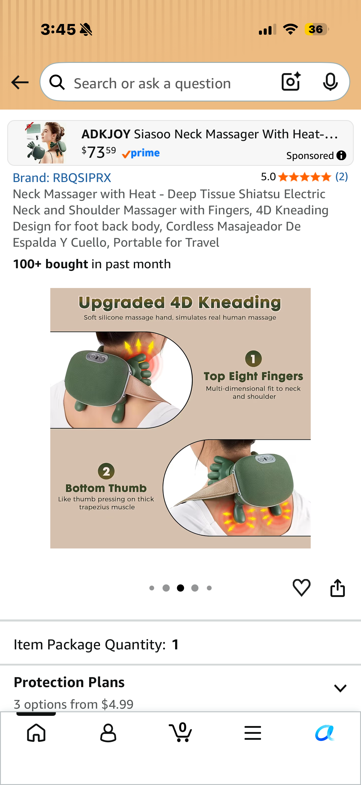 Neck Massager with Heat - Deep Tissue Shiatsu Electric Neck and Shoulder Massager with Fingers, 4D Kneading Design for foot back body, Cordless Masajeador De Espalda Y Cuello, Portable for Travel