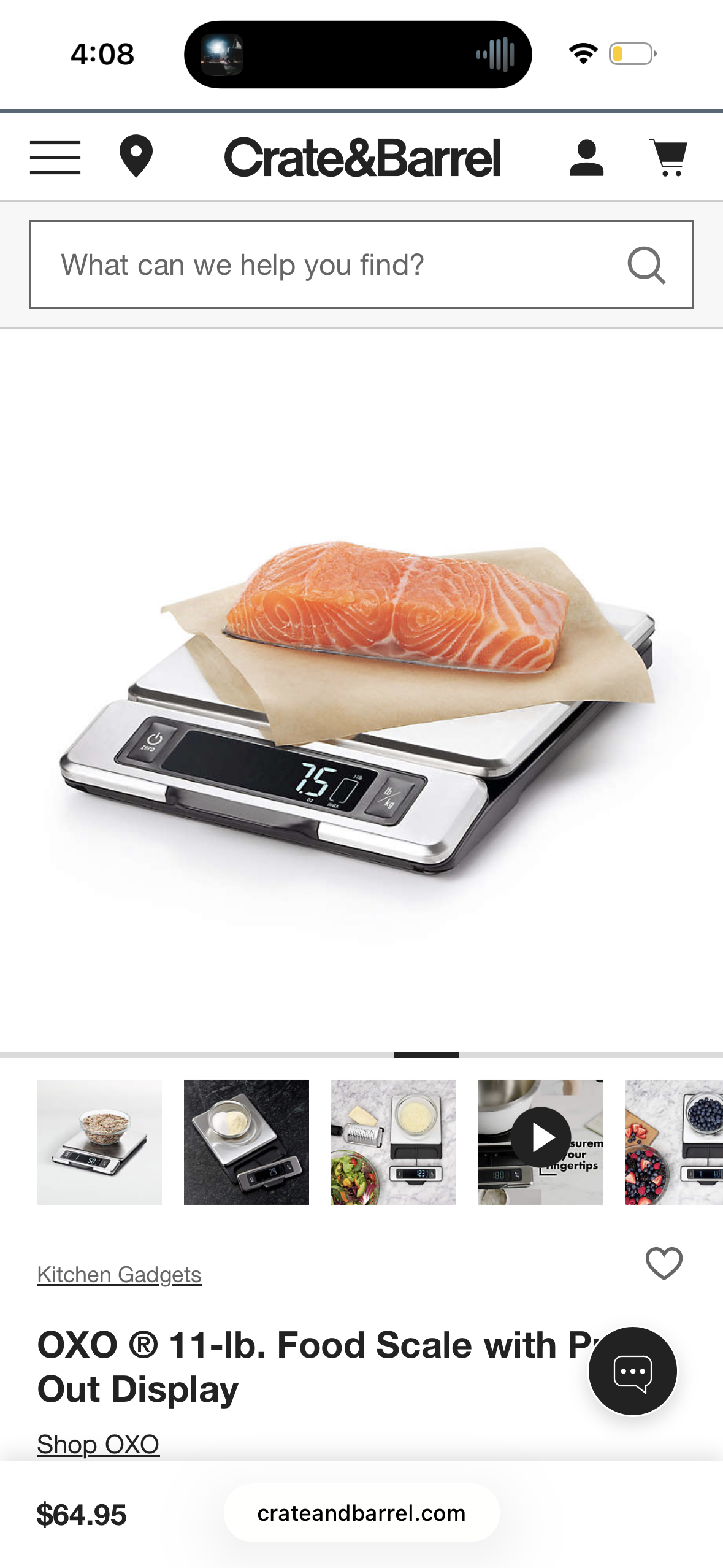 OXO Good Grips Stainless Steel Food Scale with Pull-Out Display