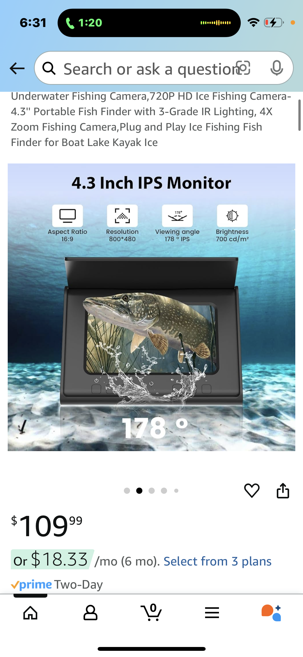 Underwater Fishing Camera,720P HD Ice Fishing Camera-4.3'' Portable Fish Finder with 3-Grade IR Lighting, 4X Zoom Fishing Camera,Plug and Play Ice Fishing Fish Finder for Boat Lake Kayak Ice
