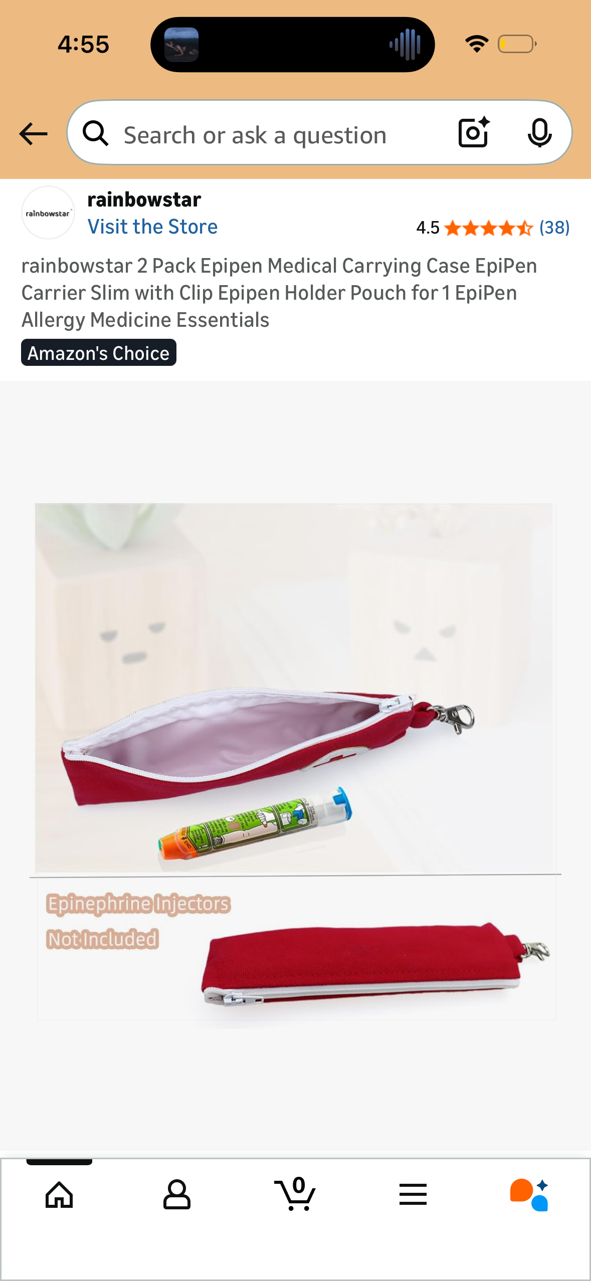 rainbowstar 2 Pack Epipen Medical Carrying Case EpiPen Carrier Slim with Clip Epipen Holder Pouch for 1 EpiPen Allergy Medicine Essentials