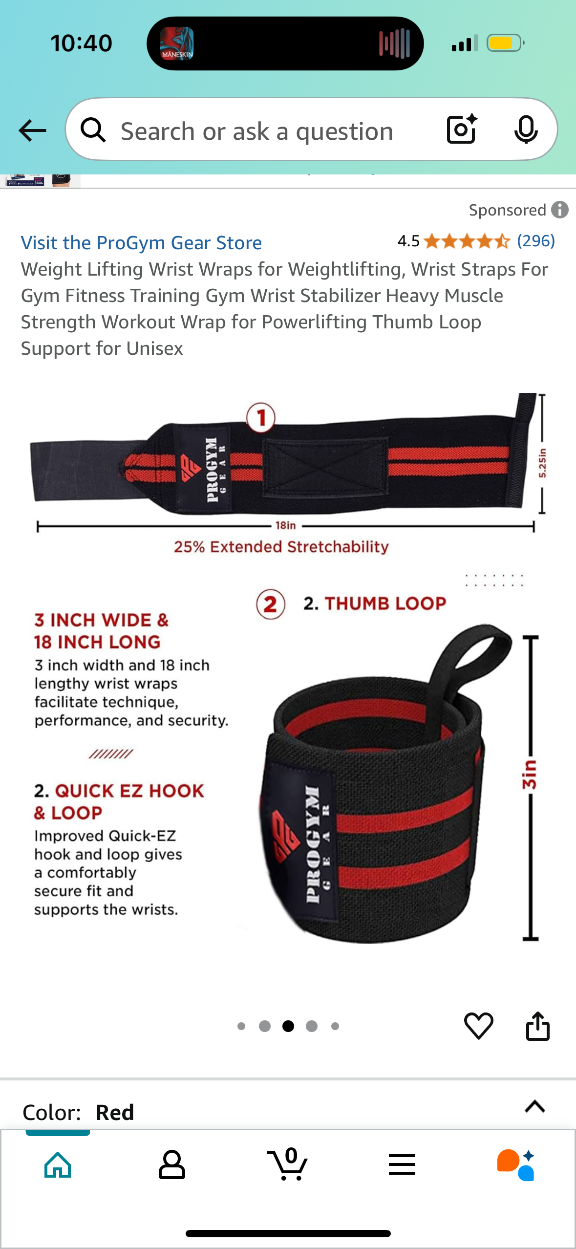 ProGym Gear Weight Lifting Wrist Wraps for Weightlifting, Wrist Straps For Gym Fitness Training Gym Wrist Stabilizer Heavy Muscle Strength Workout Wrap for Powerlifting Thumb Loop Support for Unisex