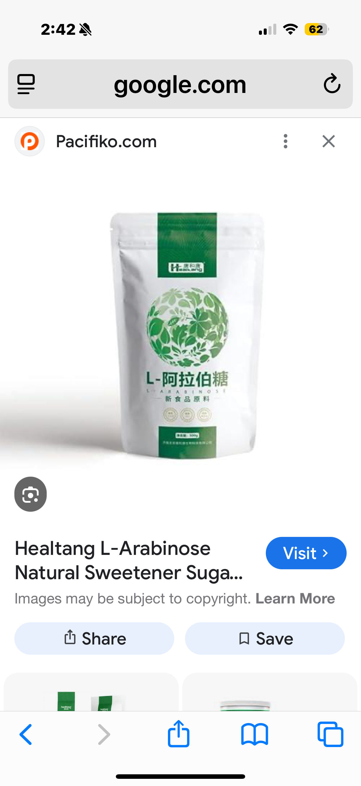 Healtang L-Arabinose Natural Sweetener Sugar Substitute - Control Blood Sugar, Diabetic Friendly, Keto Friendly For Baking, Coffee, Non-GMO, Sugar Replacement (Classic White - 1.1 lbs/500g)