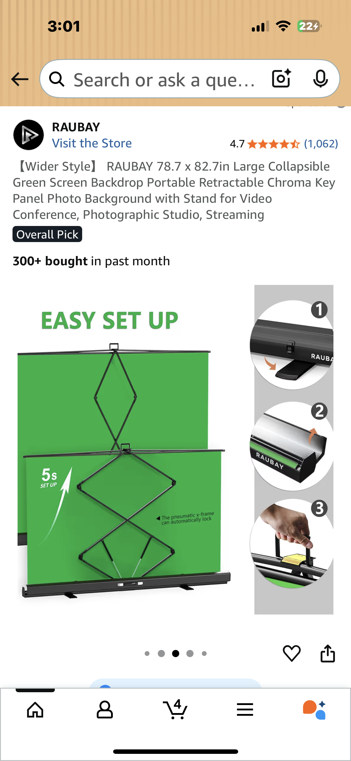 RAUBAY 78.7 x 82.7in Large Collapsible Green Screen Backdrop, Portable Retractable Chroma Key Panel Photo Background with Stand for Video Conference, Photographic Studio, Streaming (R709)