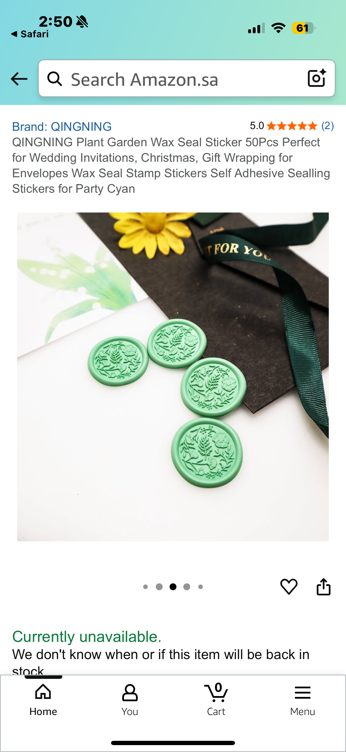 QINGNING Plant Garden Wax Seal Sticker 50Pcs Perfect for Wedding Invitations, Christmas, Gift Wrapping for Envelopes Wax Seal Stamp Stickers Self Adhesive Sealling Stickers for Party Cyan