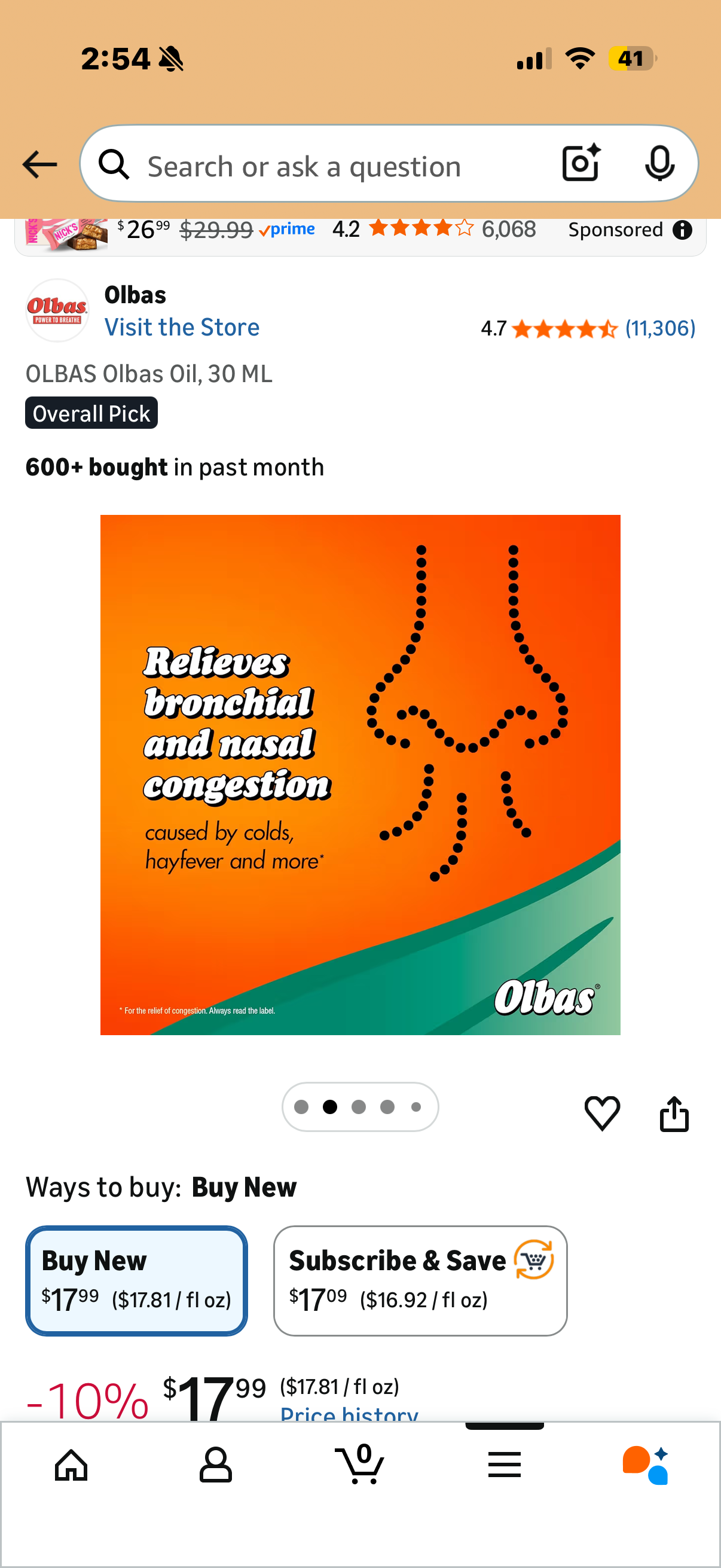 Olbas Oil Inhalant Decongestant