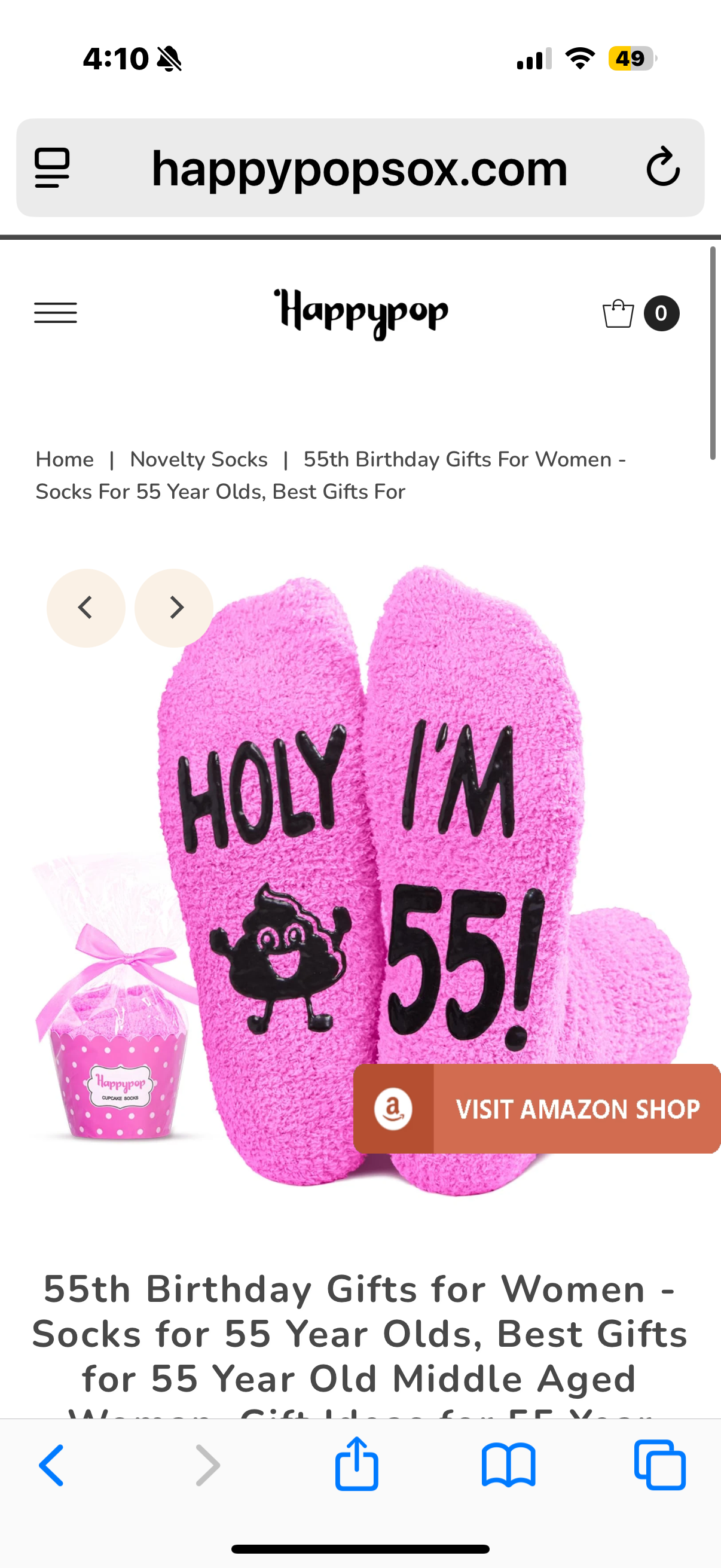 HAPPYPOP 55th Years Old Birthday Gifts for Women - Socks for 55 Year Olds, Best Gifts for 55 Year Old Middle Aged Woman Man, Gift Ideas for 55 Year Olds, Fuzzy I Am 54+ Orange, Medium