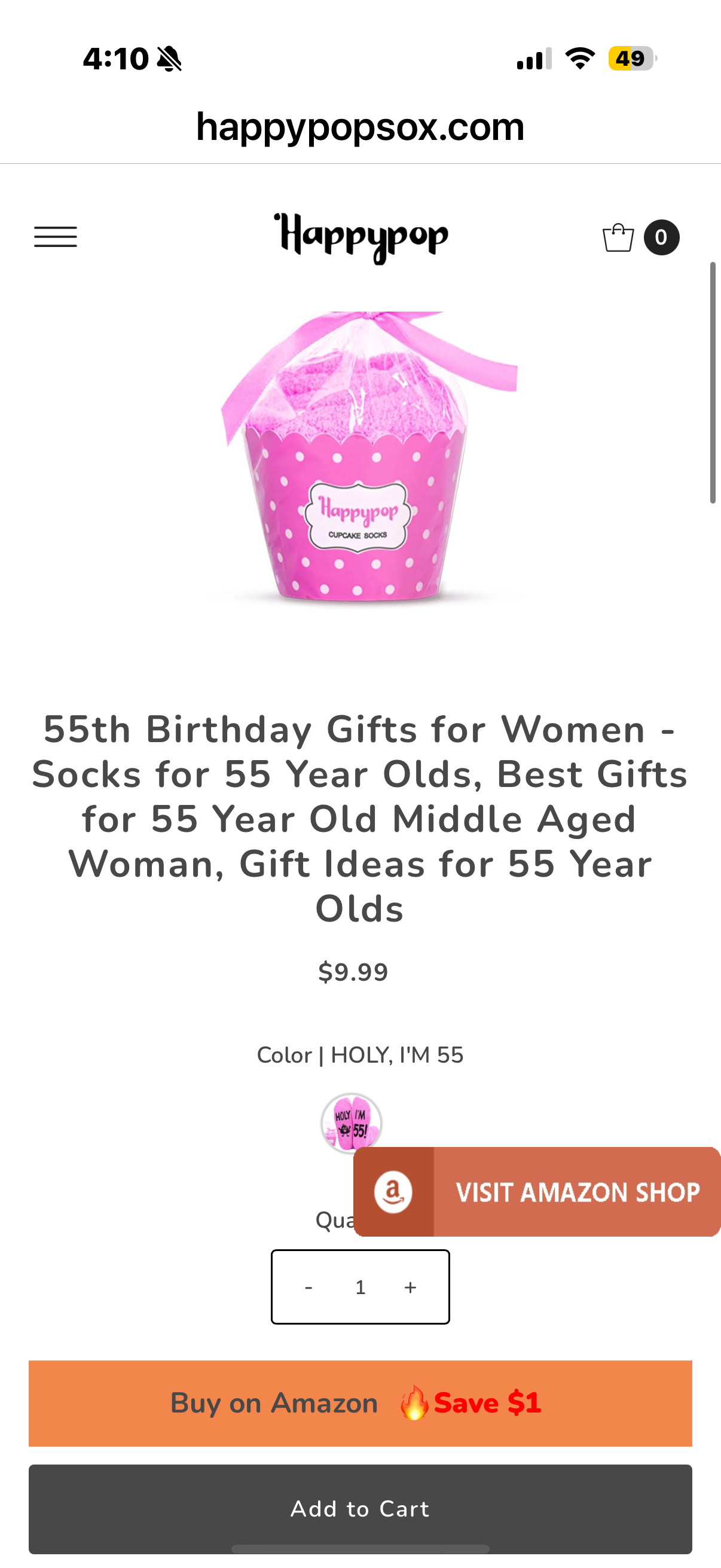 HAPPYPOP 55th Years Old Birthday Gifts for Women - Socks for 55 Year Olds, Best Gifts for 55 Year Old Middle Aged Woman Man, Gift Ideas for 55 Year Olds, Fuzzy I Am 54+ Orange, Medium