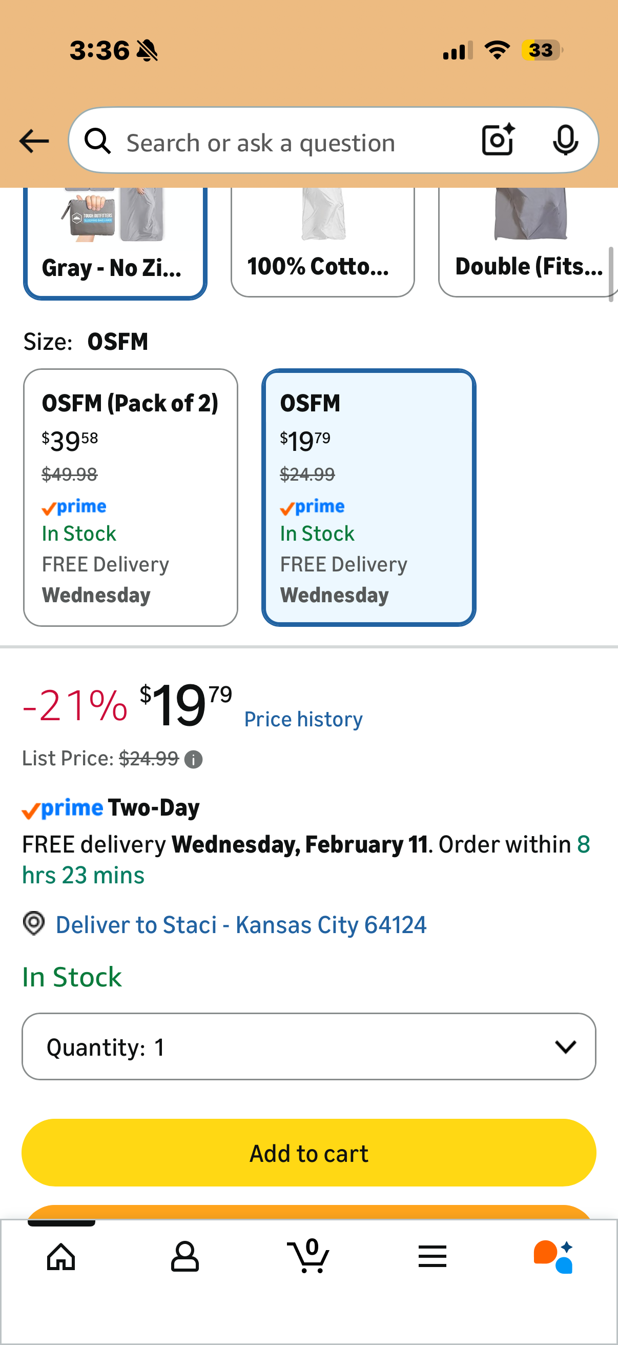 Sleeping Bag Liner - Adult Sleep Sack & Travel Sheets for Hotel - Travel Sleep Sack, Camping Sleeping Bag Liners for Cold Weather