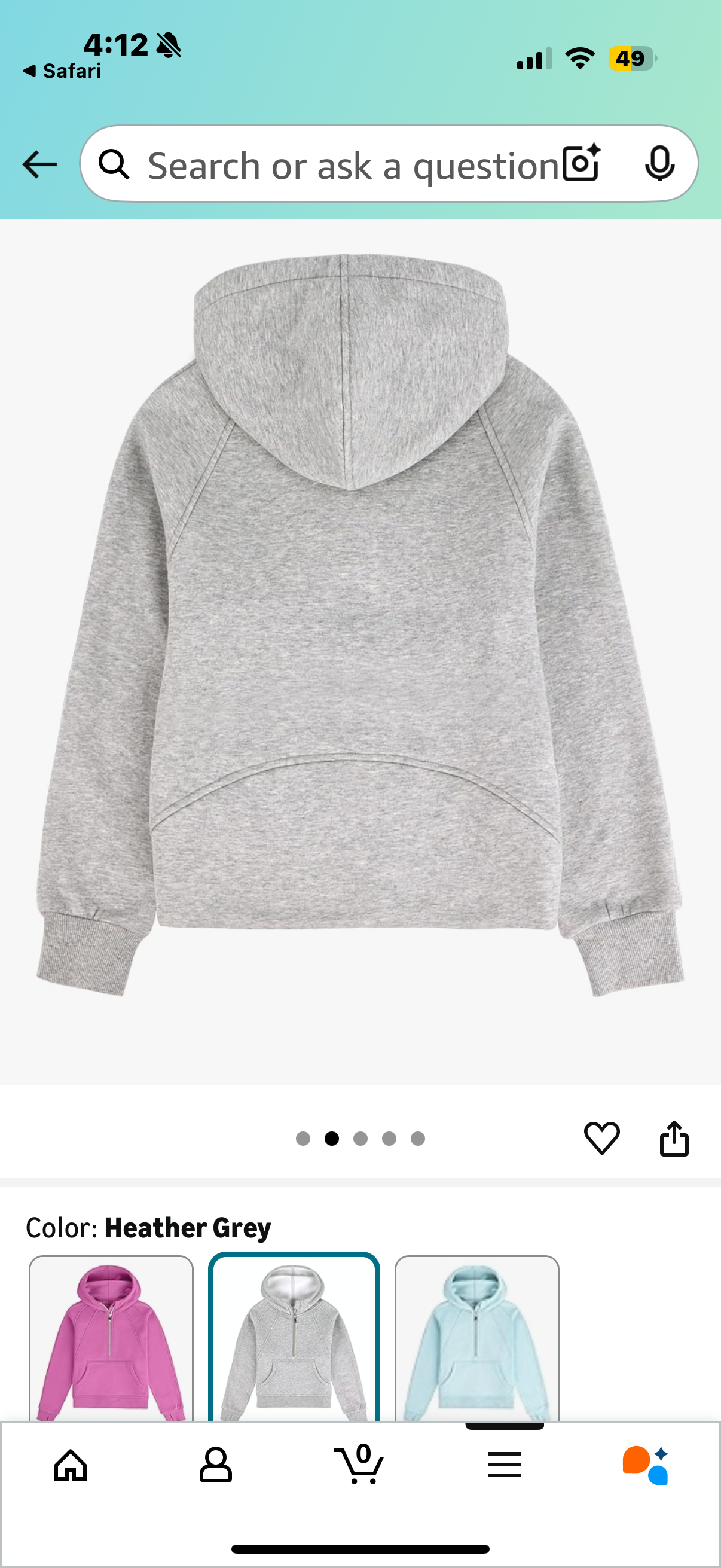SANTINY Girls Sweatshirt Half Zip Up Fleece Hoodies Crop Tops for Kids Pullover Long Sleeve Clothes with Thumb Hole