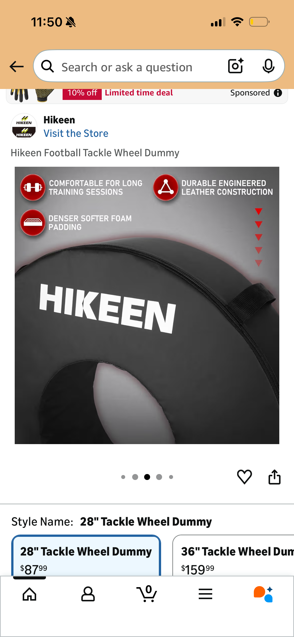 Hikeen 28" Football Tackle Wheel Dummy Denser Softer Foam Tackling Dummies for Football Youth - Tackling Wheel with Straps (1PCS)