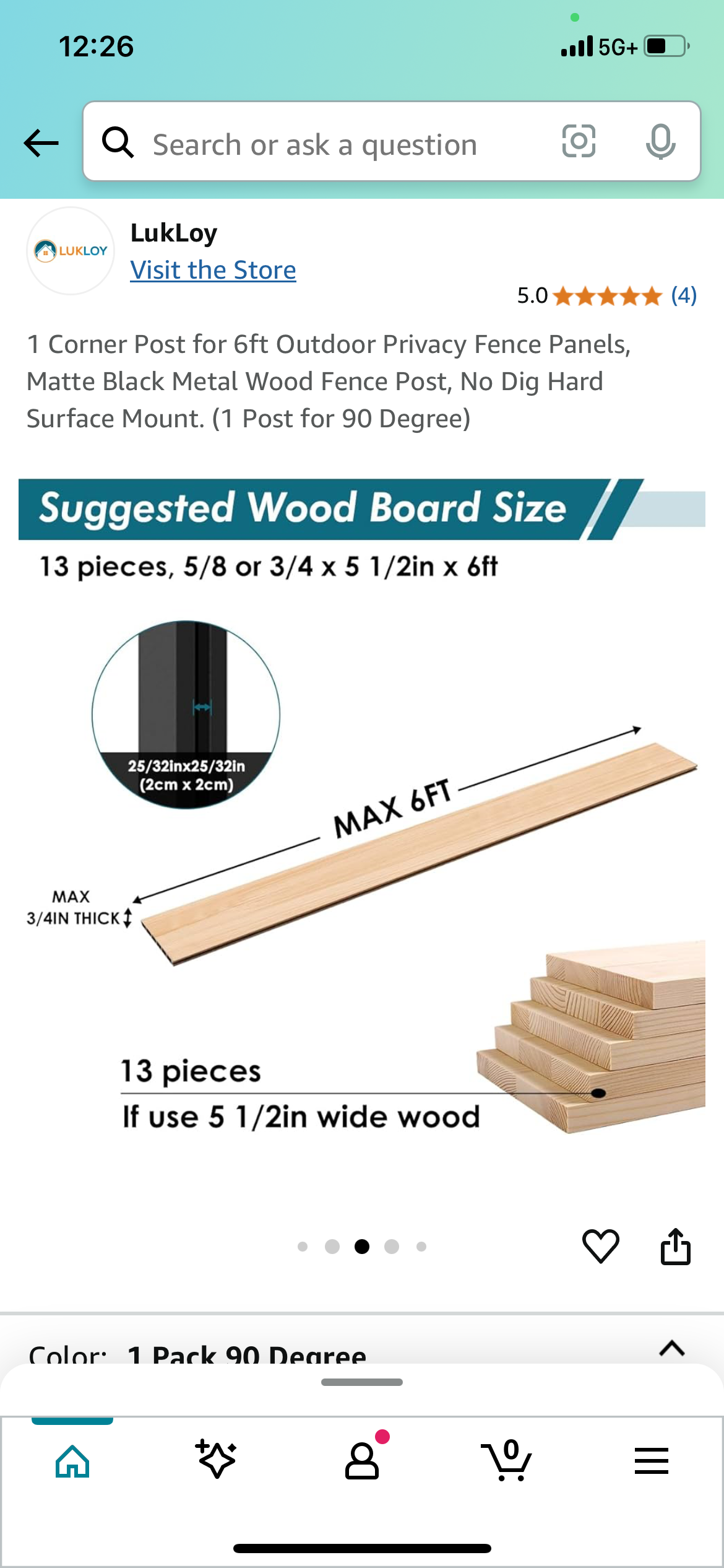 New - 6' Aluminum Fence Post (R445)