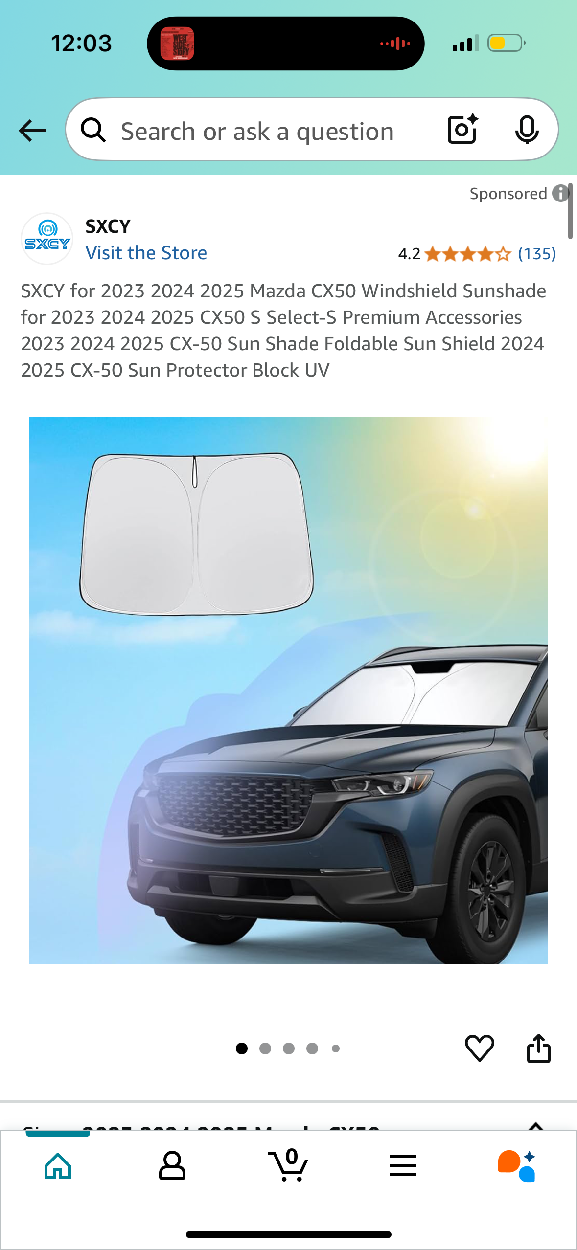 SXCY for 2023 2024 2025 Mazda CX50 Windshield Sunshade for 2023 2024 2025 CX50 S Select-S Premium Accessories 2023 2024 2025 CX-50 Sun Shade Foldable Sun Shield 2024 2025 CX-50 Sun Protector Block UV