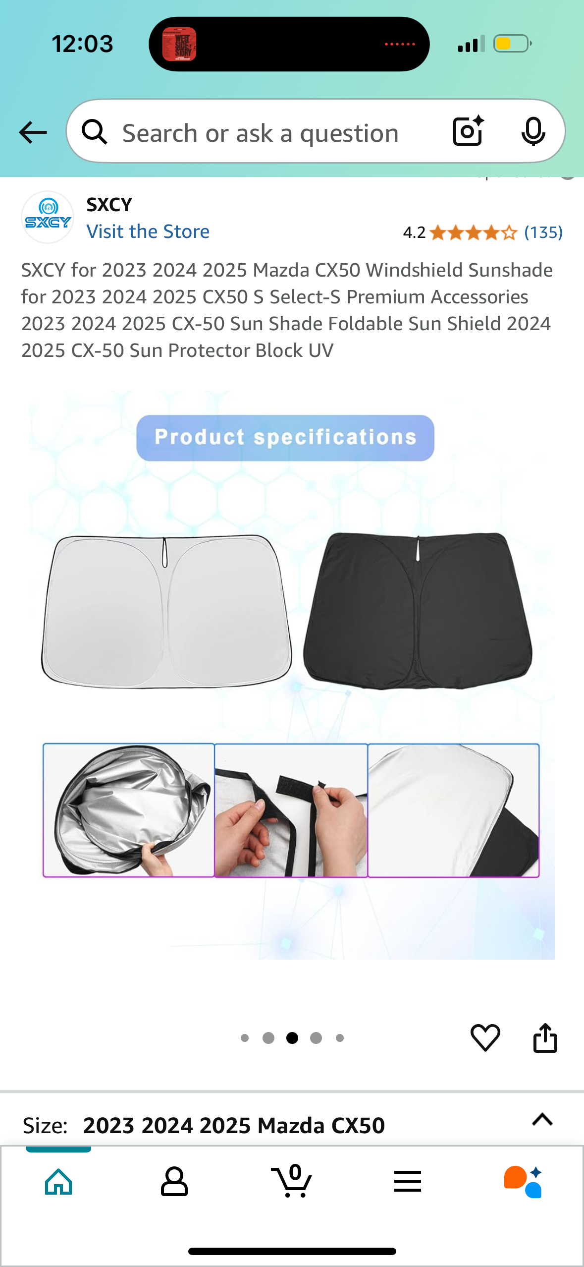 SXCY for 2023 2024 2025 Mazda CX50 Windshield Sunshade for 2023 2024 2025 CX50 S Select-S Premium Accessories 2023 2024 2025 CX-50 Sun Shade Foldable Sun Shield 2024 2025 CX-50 Sun Protector Block UV