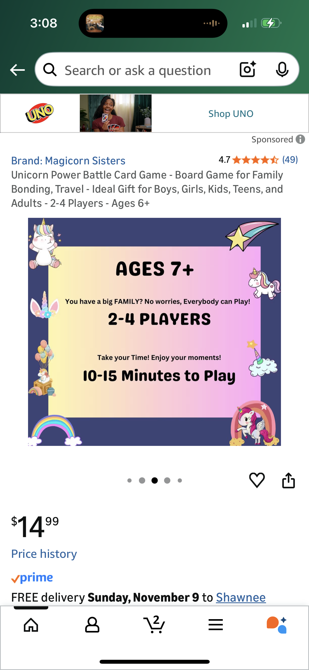 Unicorn Power Battle Card Game - Board Game for Family Bonding, Travel - Ideal Gift for Boys, Girls, Kids, Teens, and Adults - 2-4 Players - Ages 6+