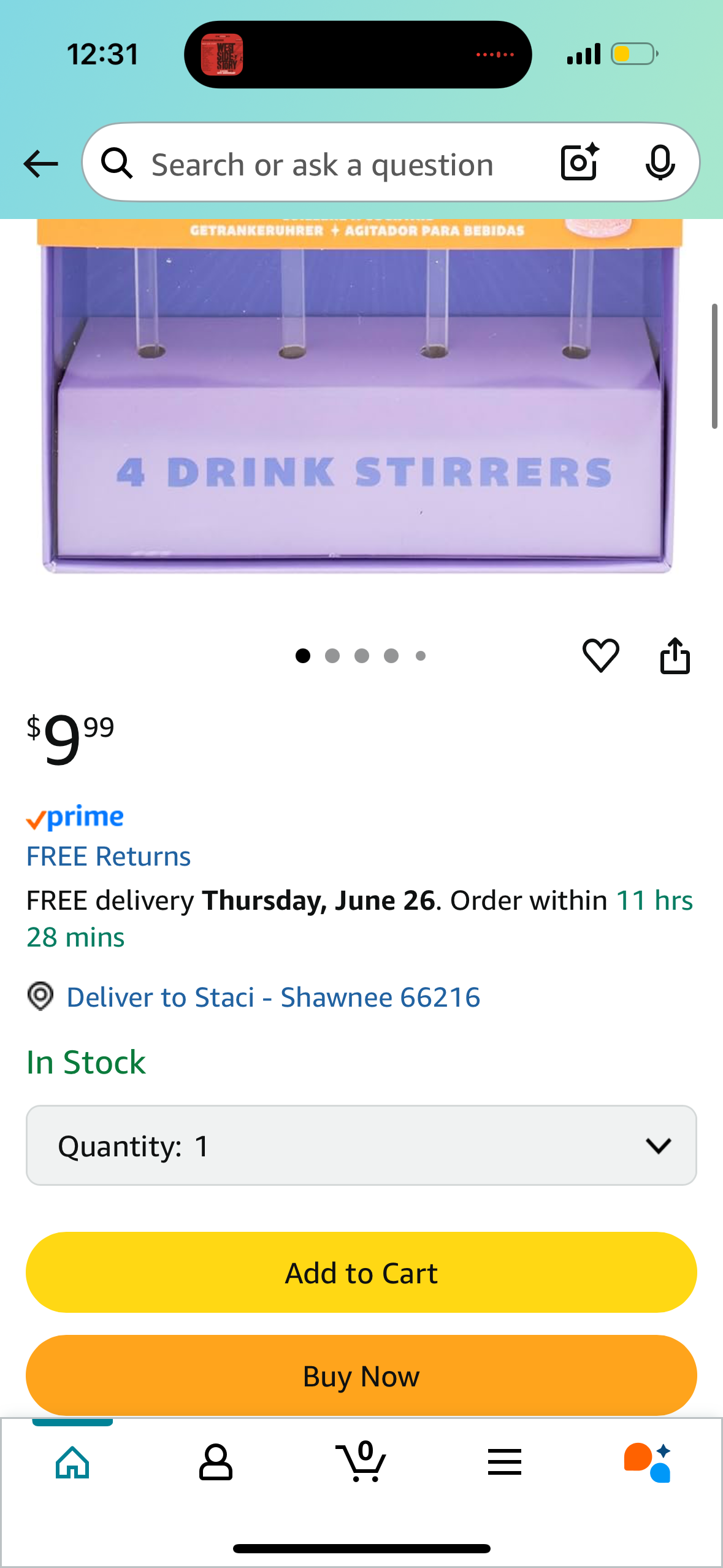 NPW Disco Ball Drink Stirrer, Set of 4, Cocktail Stirrers Disco Swizzle Sticks for Bachelorette Parties, 70s Décor Accessories