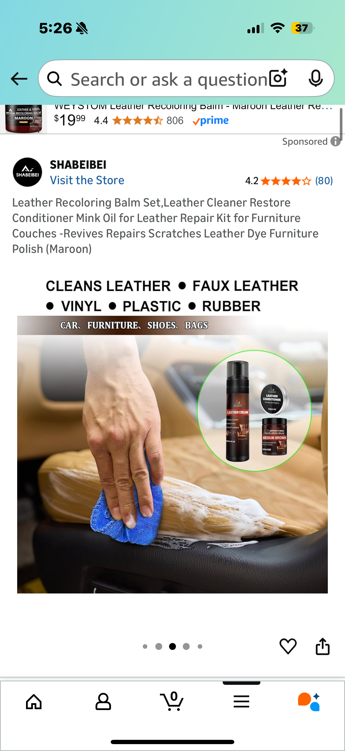 Leather Recoloring Balm Set,Leather Cleaner Restore Conditioner Mink Oil for Leather Repair Kit for Furniture Couches -Revives Repairs Scratches Leather Dye Furniture Polish (Maroon)