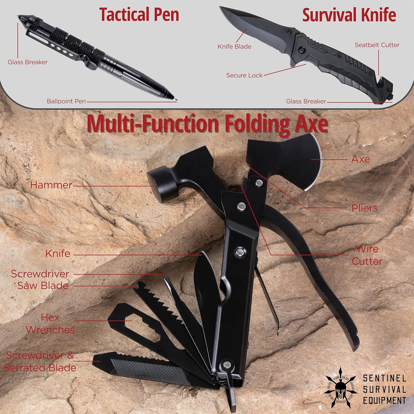 320-Piece Survival Kit | Emergency Gear for Camping, Hiking & Disaster Preparedness | Essential Roadside Emergency Kit | Molle Compatible Bug Out Bag | First Aid, Tactical Tools & Survival Essentials