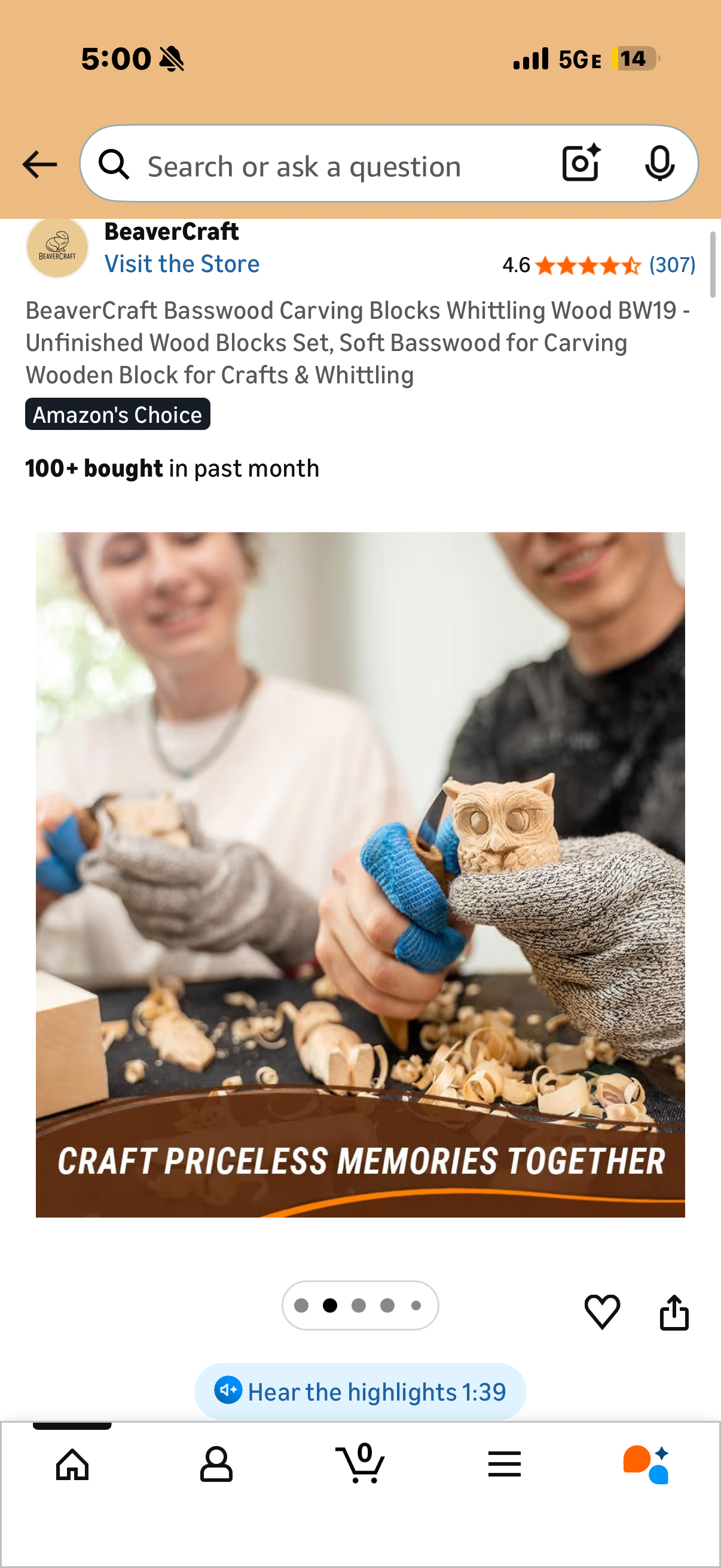 BeaverCraft Basswood Carving Blocks Whittling Wood BW19 - Unfinished Wood Blocks Set, Soft Basswood for Carving Wooden Block for Crafts & Whittling