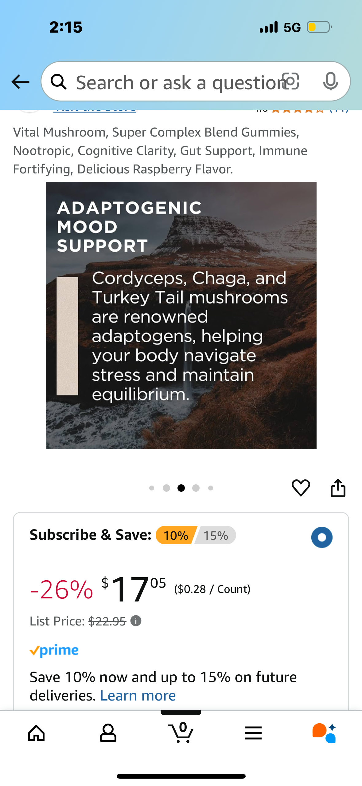 Vital Mushroom, Super Complex Blend Gummies, Nootropic, Cognitive Clarity, Gut Support, Immune Fortifying, Delicious Raspberry Flavor
