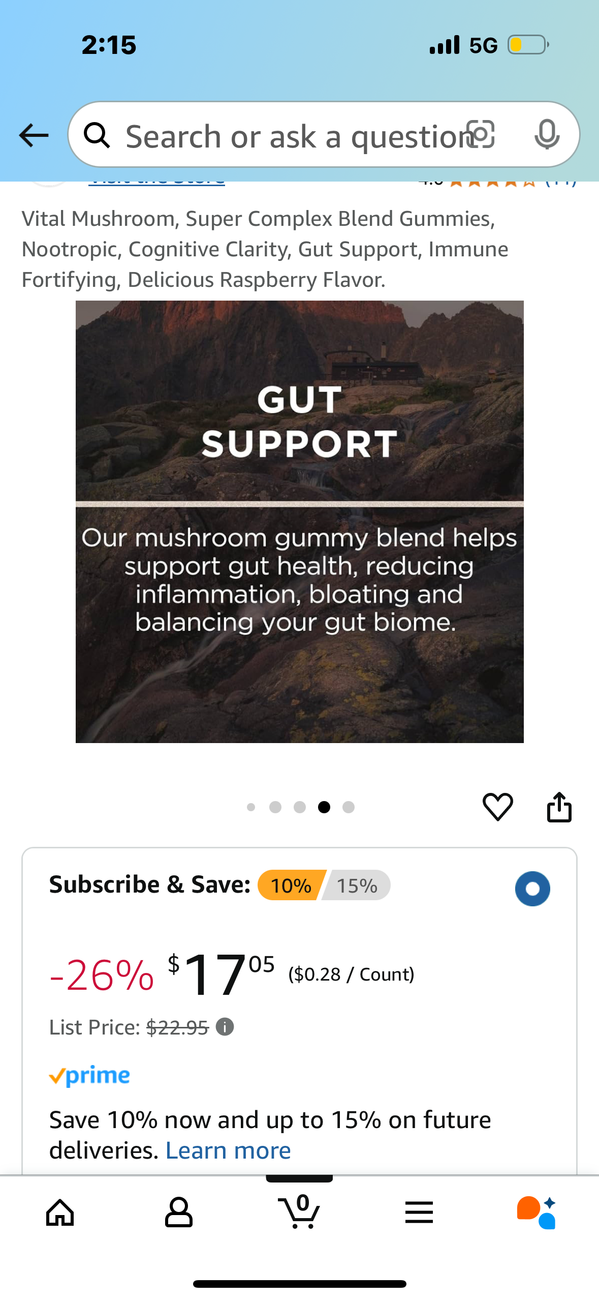 Vital Mushroom, Super Complex Blend Gummies, Nootropic, Cognitive Clarity, Gut Support, Immune Fortifying, Delicious Raspberry Flavor