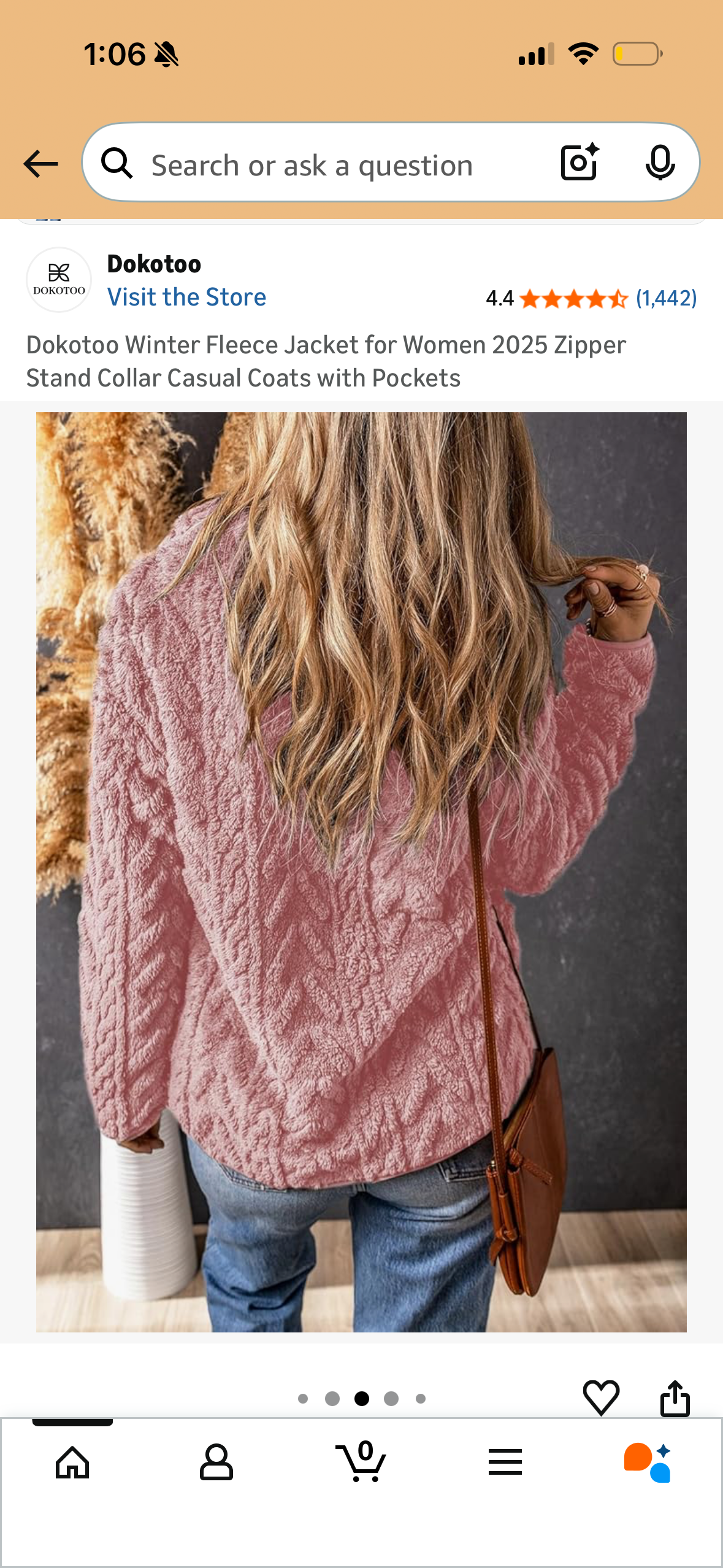 Dokotoo Winter Fleece Jacket for Women 2025 Zipper Stand Collar Casual Coats with Pockets (Size Small)