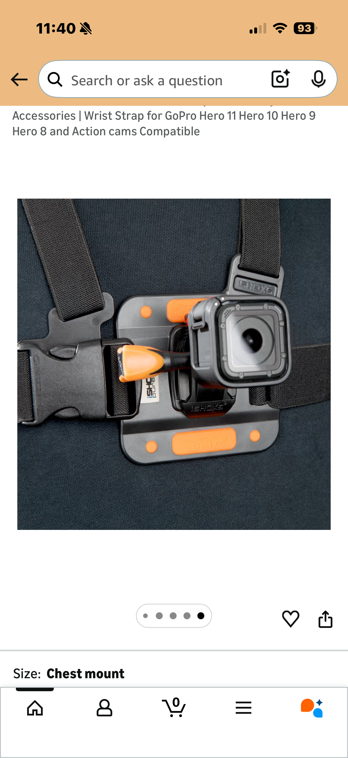 ProChest | Chest Mount Harness | Adjustable Body Vest Accessories | Wrist Strap for GoPro Hero 11 Hero 10 Hero 9 Hero 8 and Action cams Compatible