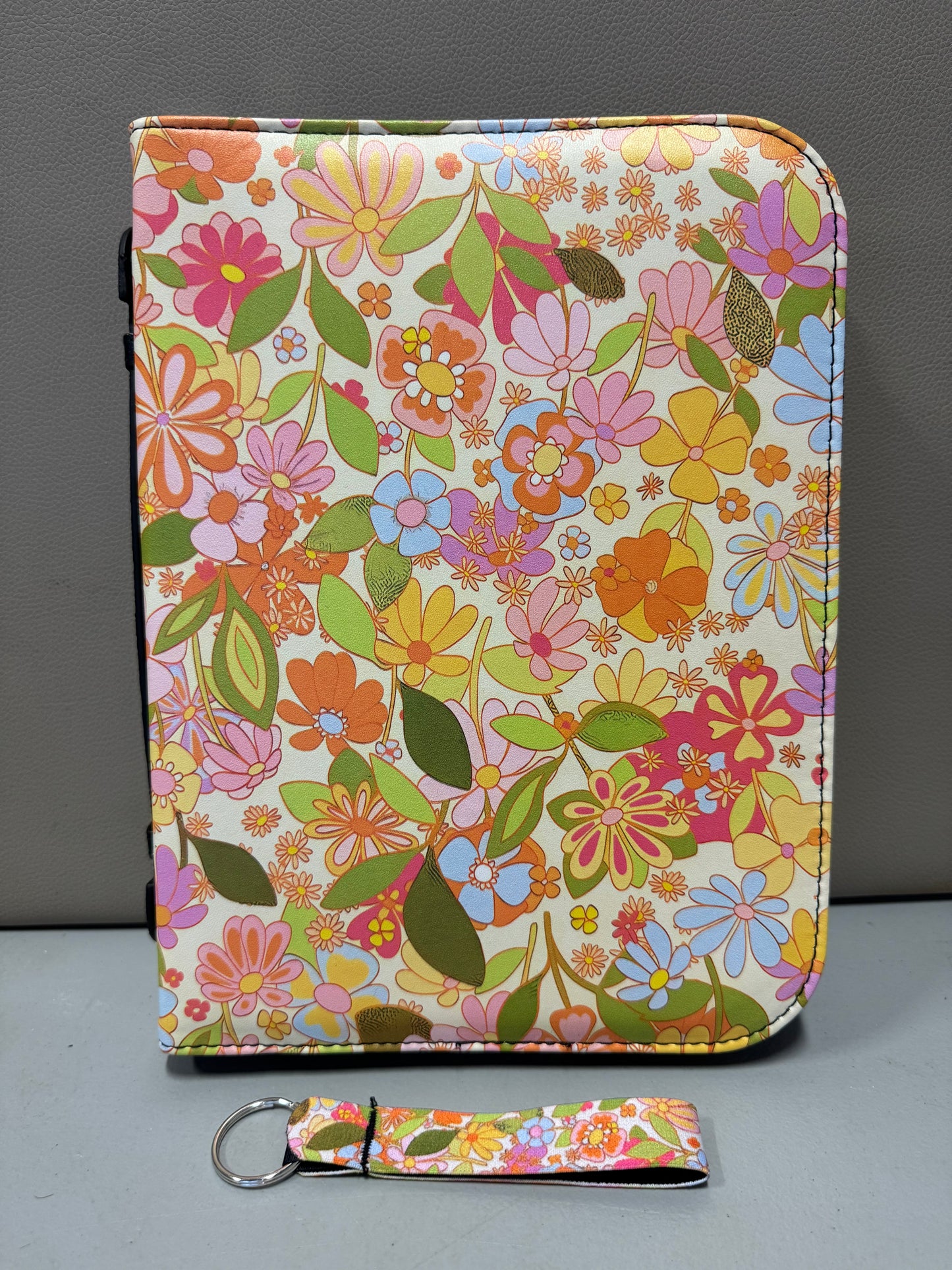 Floral Print Bible Covers or Book Cover Waterproof Bible Protective with Handle and Pen Storage Wrist Lanyard Keychain 2 Pcs Size Extra Large