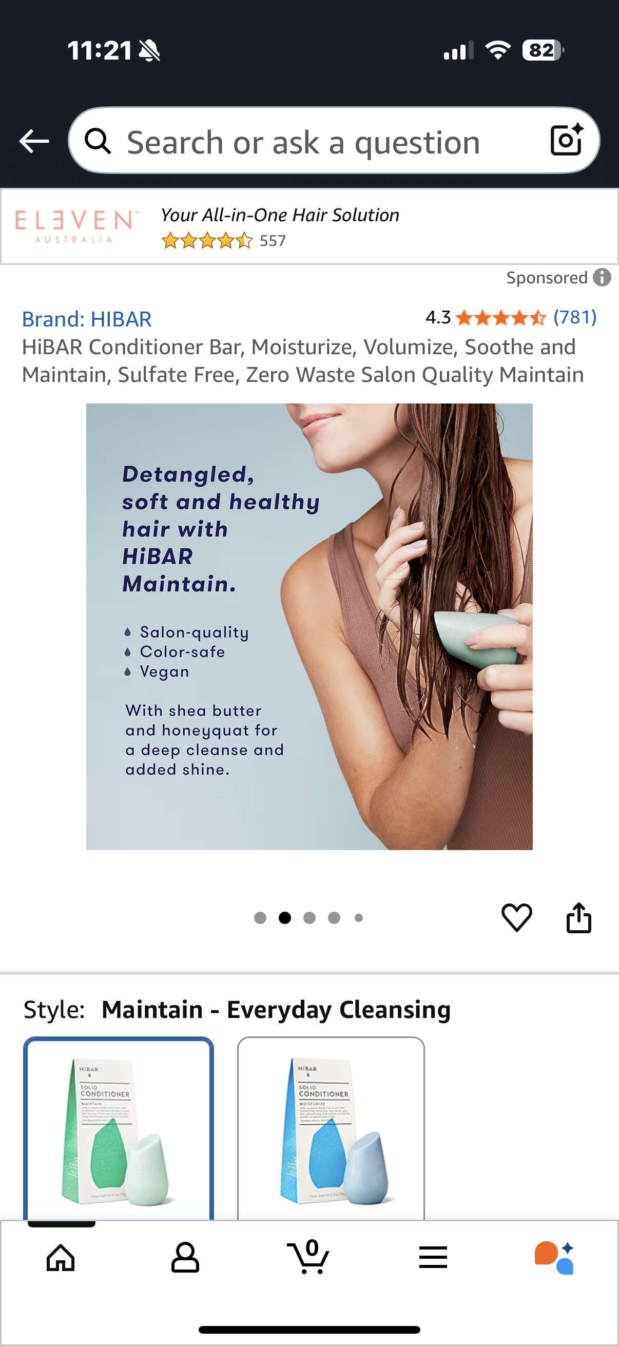 HiBAR Conditioner Bar, Moisturize, Volumize, Soothe and Maintain, Sulfate Free, Zero Waste Salon Quality Maintain