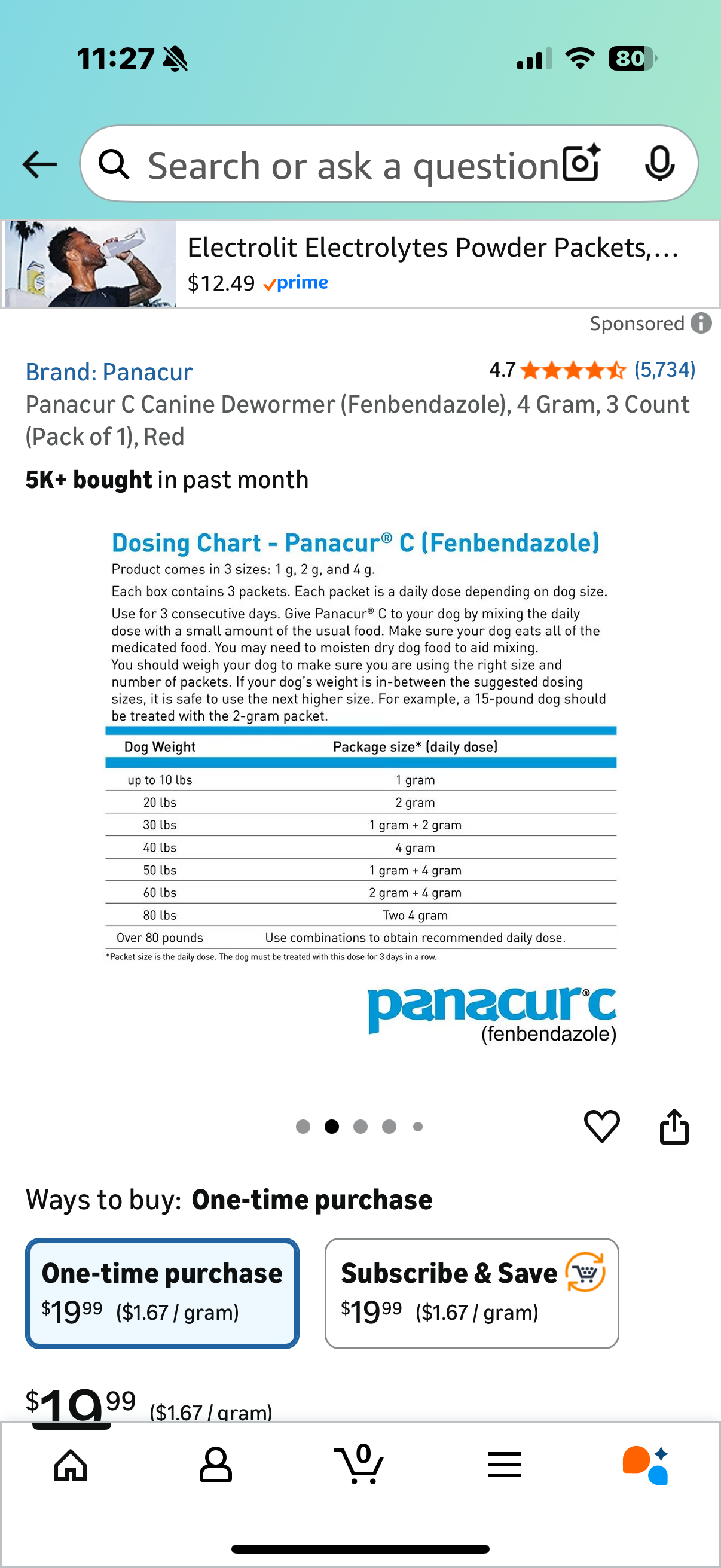 Panacur C Canine Dewormer (Fenbendazole), 4 Gram, 3 Count (Pack of 1), Red