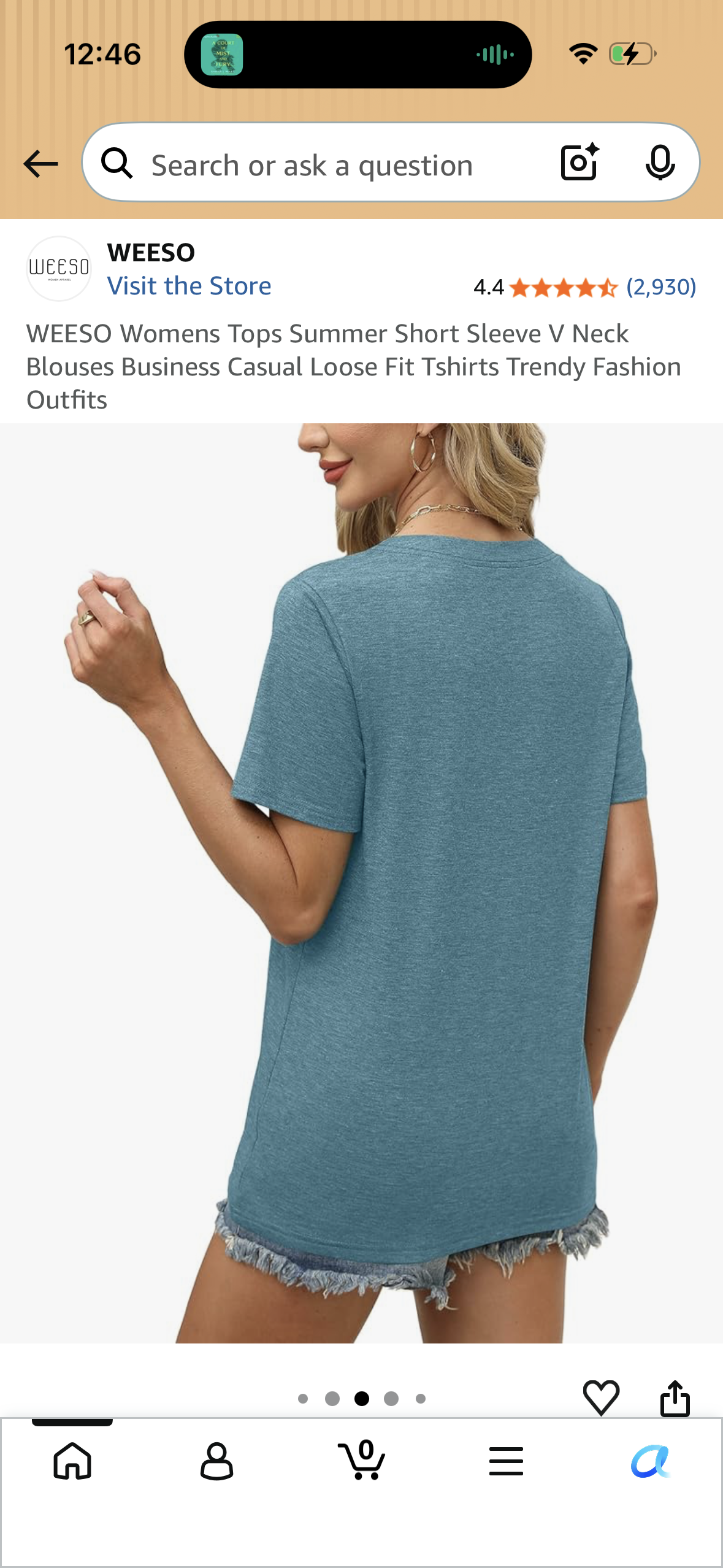 WEESO Womens Tops Summer Short Sleeve V Neck Blouses Business Casual Loose Fit Tshirts Trendy Fashion Outfits (Size 3X-Large)