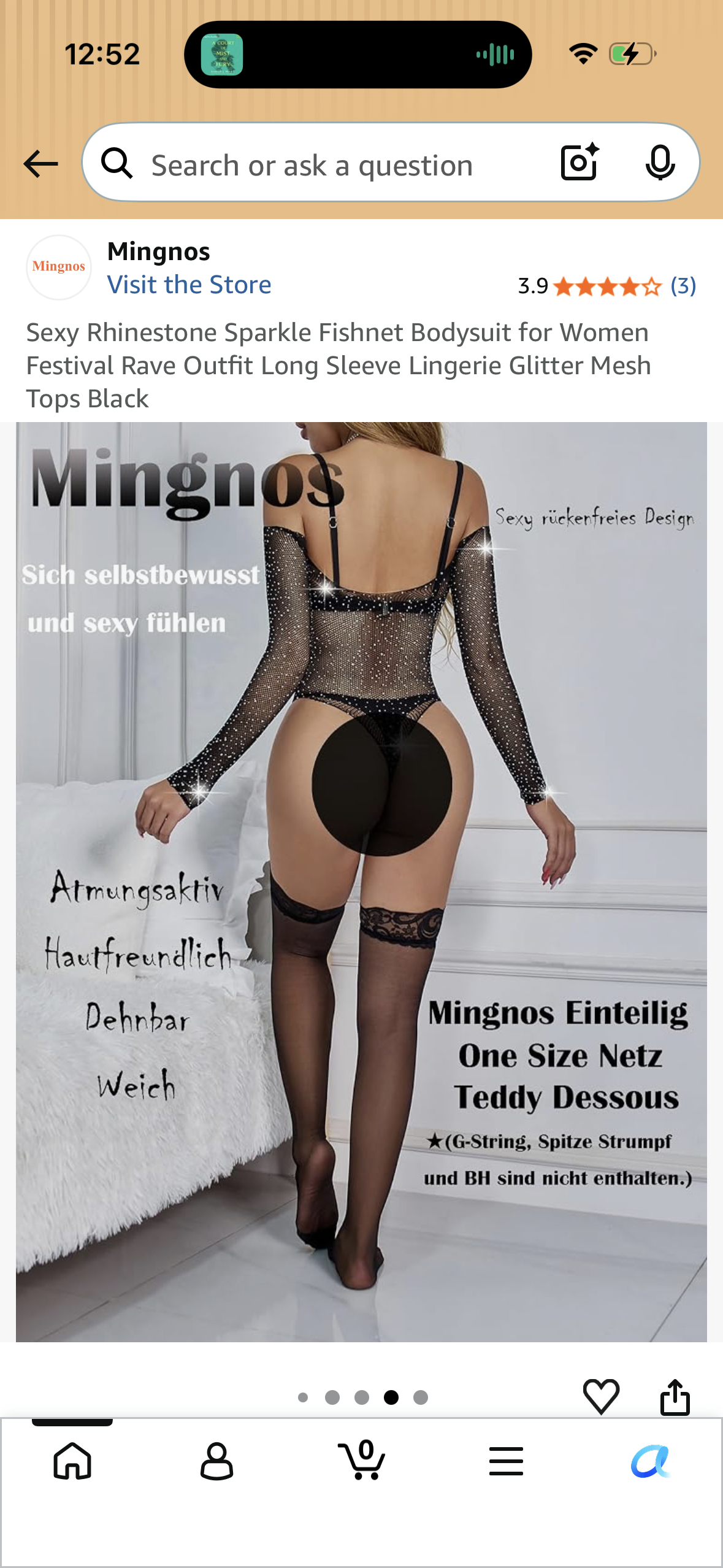 Sexy Rhinestone Sparkle Fishnet Bodysuit for Women Festival Rave Outfit Long Sleeve Lingerie Glitter Mesh Tops Black