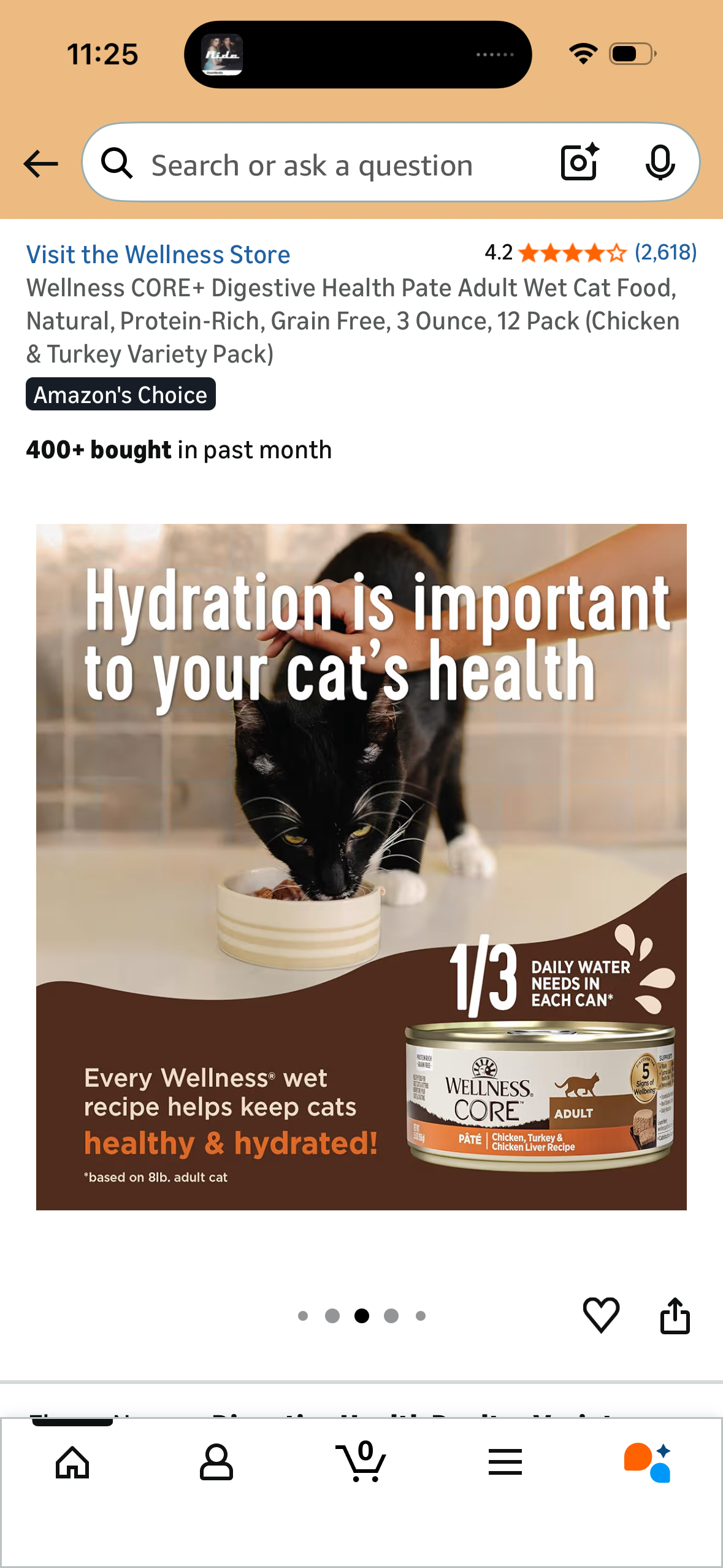 Wellness CORE+ Digestive Health Pate Adult Wet Cat Food, Natural, Protein-Rich, Grain Free, 3 Ounce, 12 Pack (Chicken & Turkey Variety Pack)