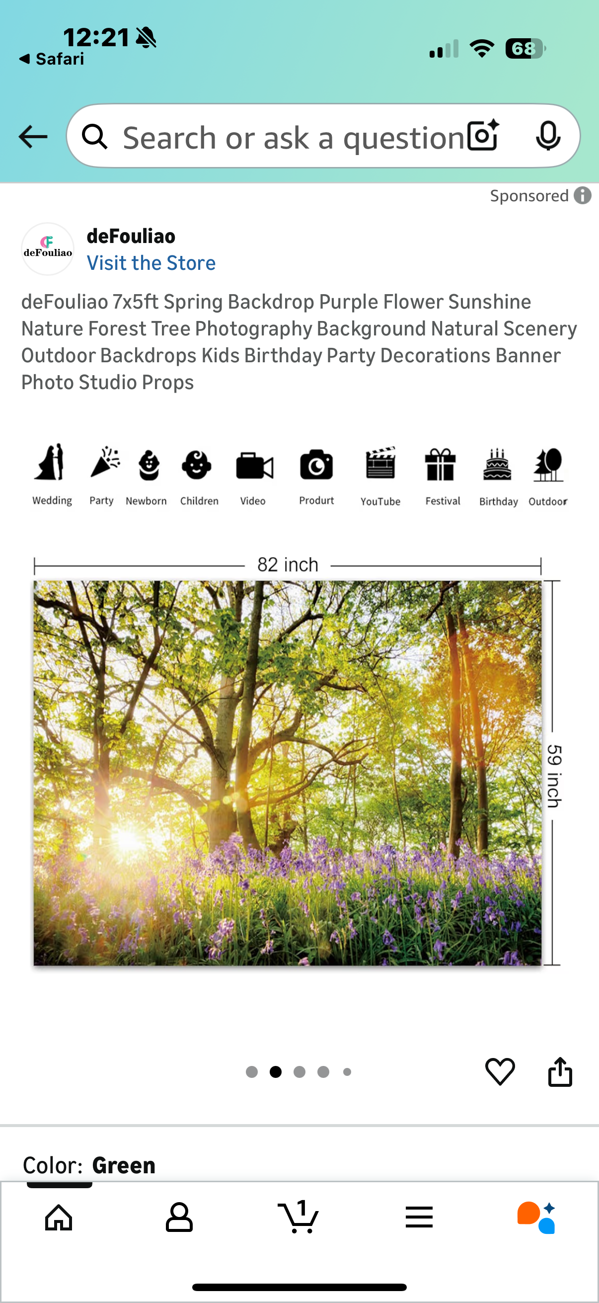deFouliao 7x5ft Spring Window Backdrop Purple Floral Flowers Sunshine Nature Forest Tree Photography Background White Windowsill Backdrops Kids Birthday Party Decorations Banner Photo Studio Props