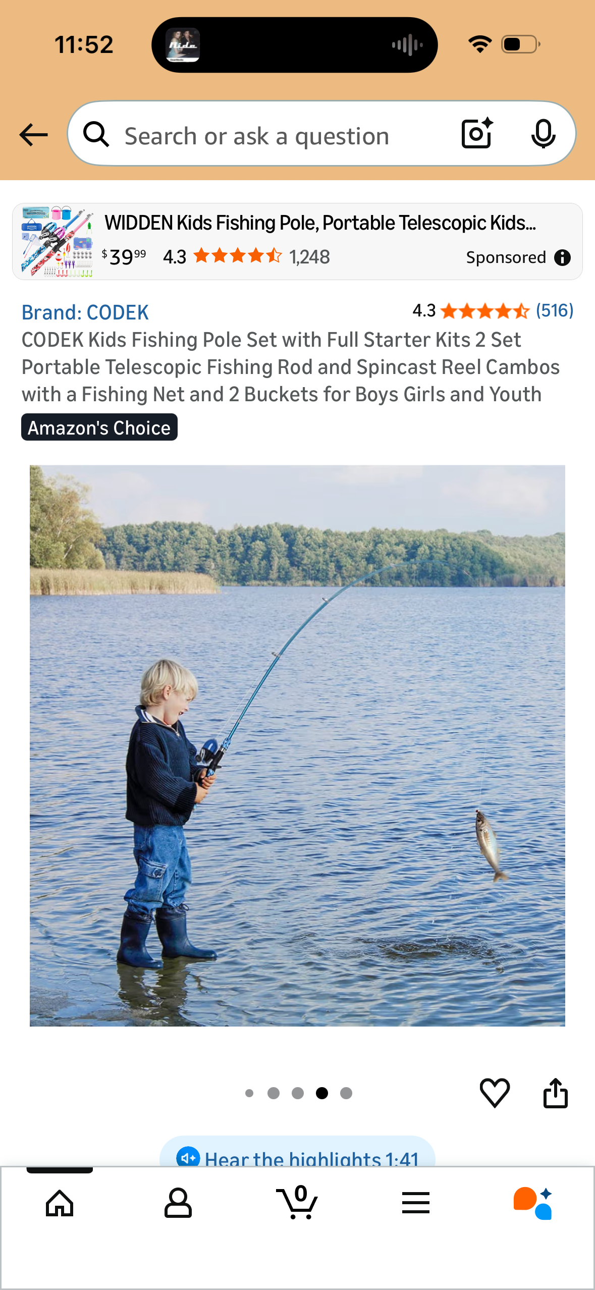 CODEK Kids Fishing Pole Set with Full Starter Kits 2 Set Portable Telescopic Fishing Rod and Spincast Reel Cambos with a Fishing Net and 2 Buckets for Boys Girls and Youth