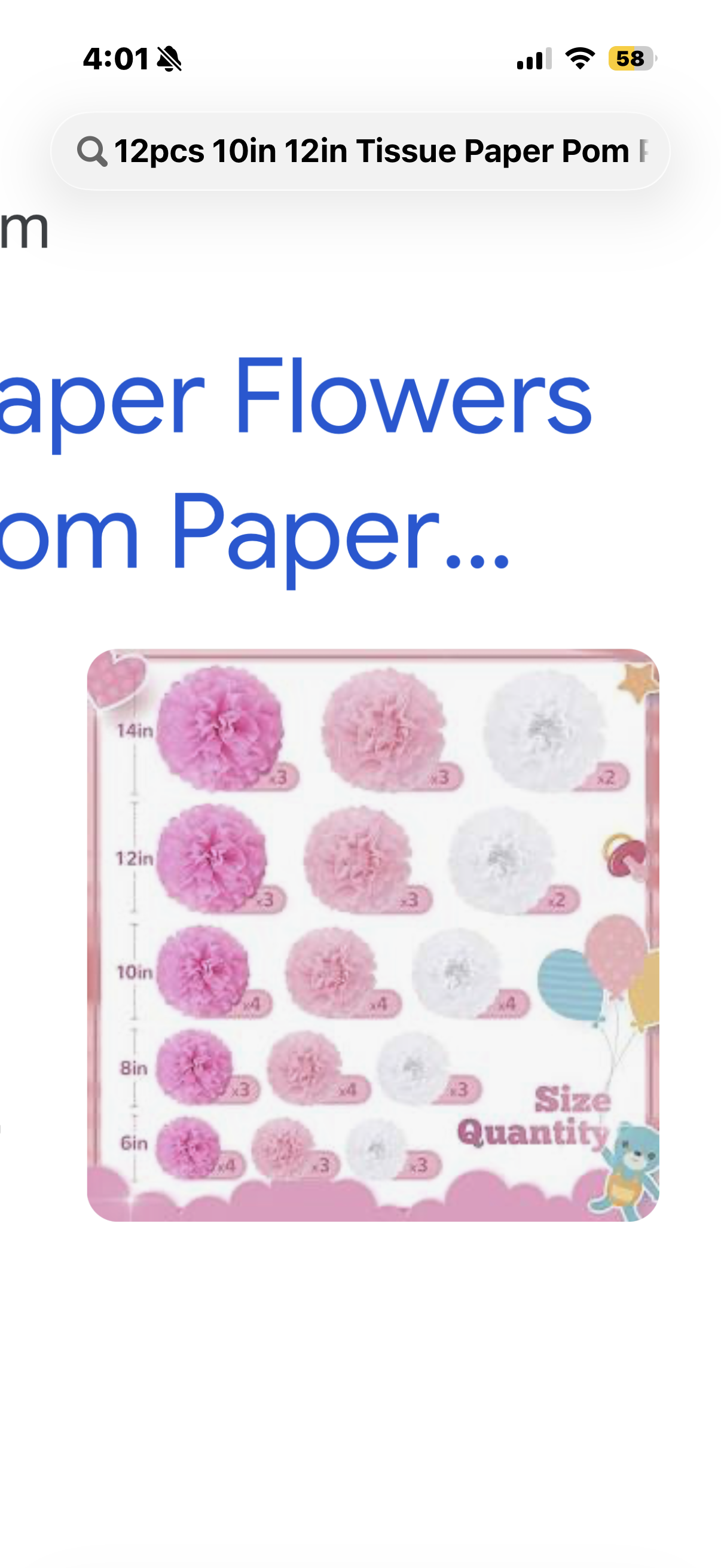 12pcs 10in 12in Tissue Paper Pom Poms Paper Flower Decorations Party Decorations Hanging Flowers for Wedding Birthday Baby Shower Nursery Wall Decor White Pink