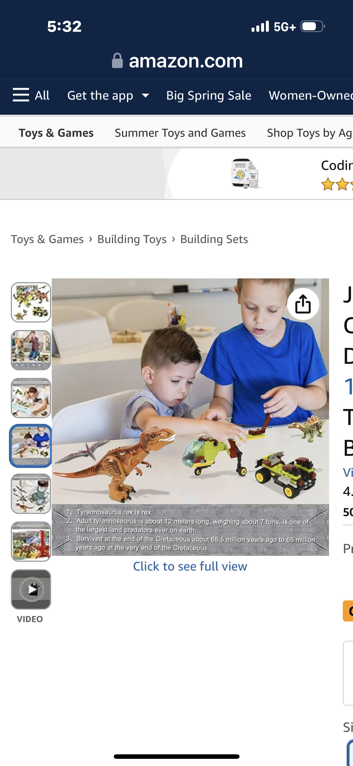 Jurassic Dinosaur Compatible with Lego,1228 Pcs Dinosaur Park World Toys for Age 7 8 9 10 11 12 13 14 Years, Tyrannosaurus Rex Toy for 7-9 Year Old Boy Christmas Birthday