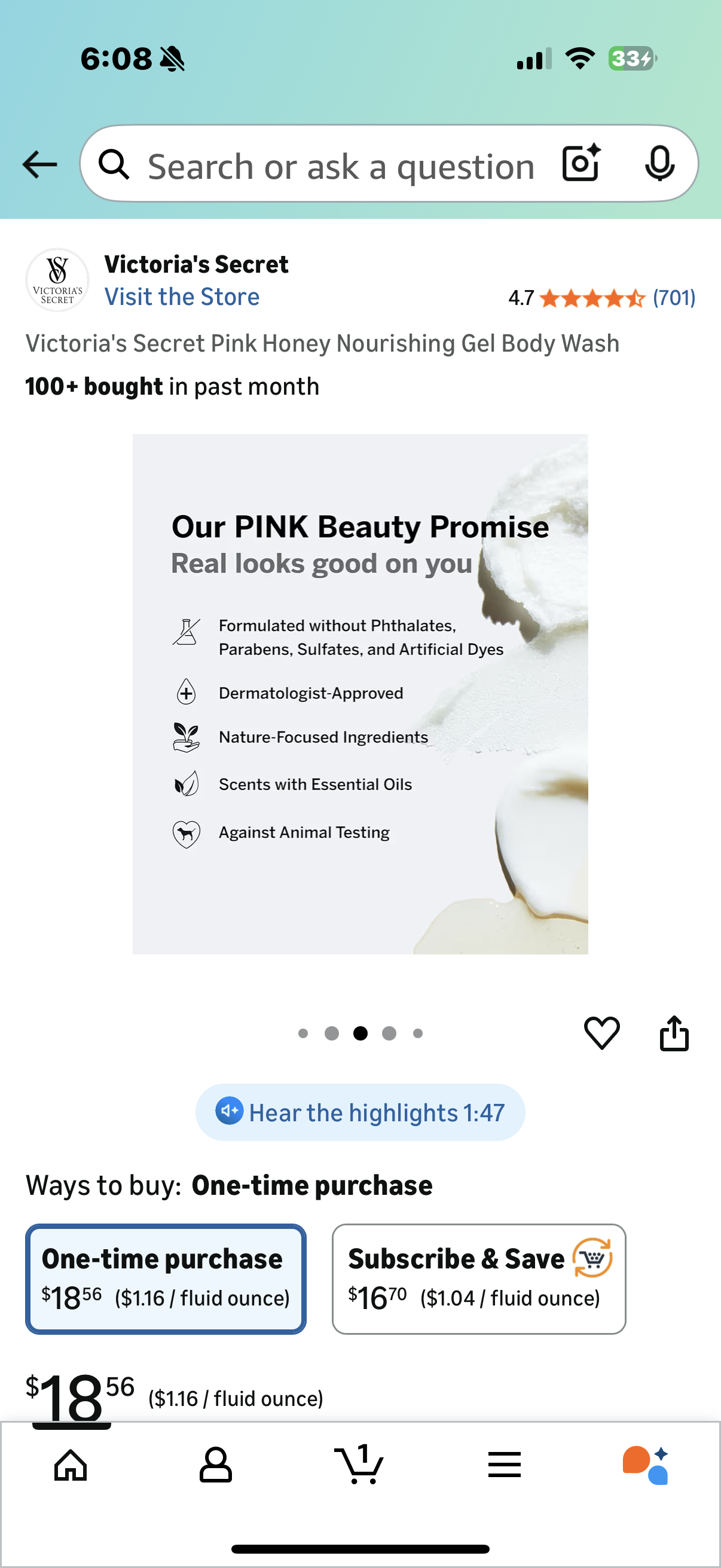 Victoria's Secret Pink Honey Nourishing Gel Body Wash