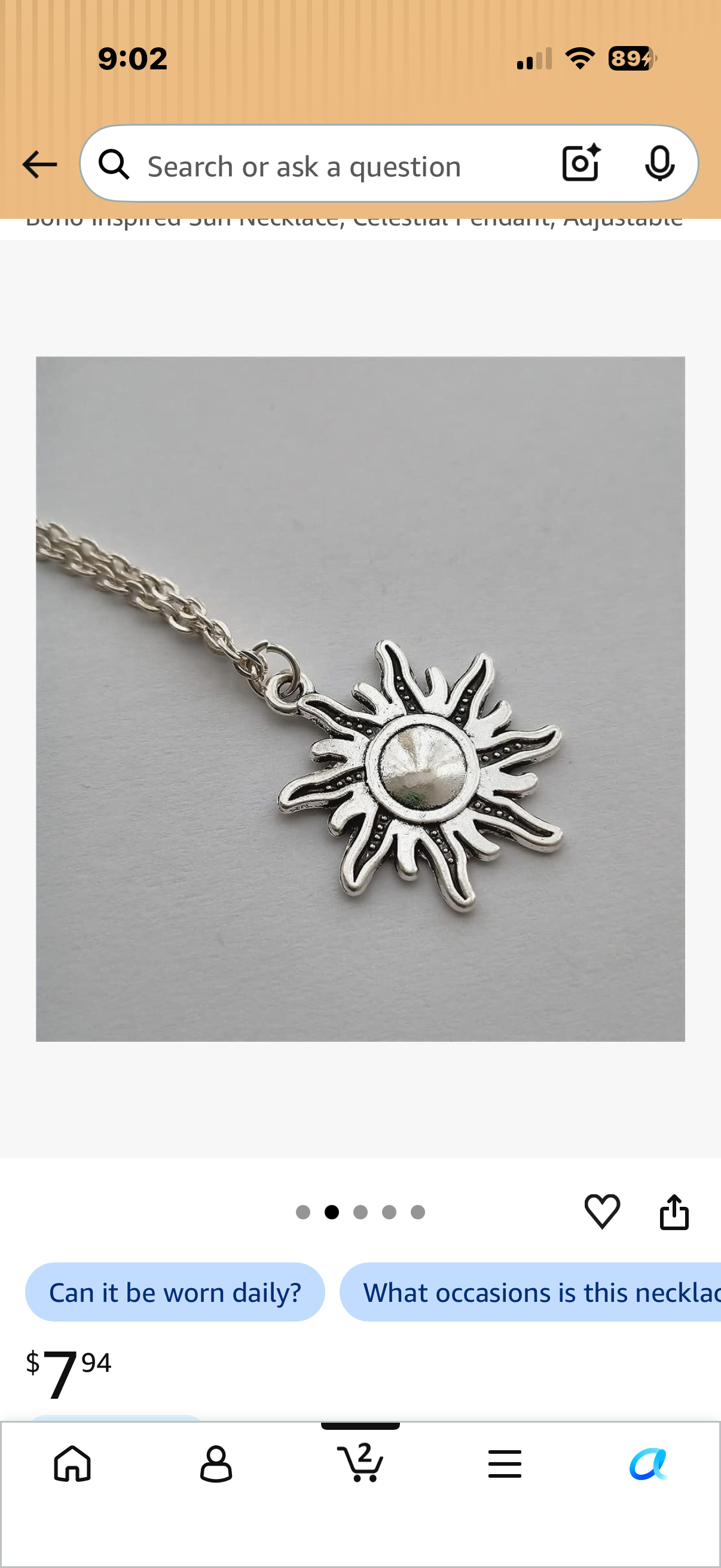 Boho Inspired Sun Necklace, Celestial Pendant, Adjustable