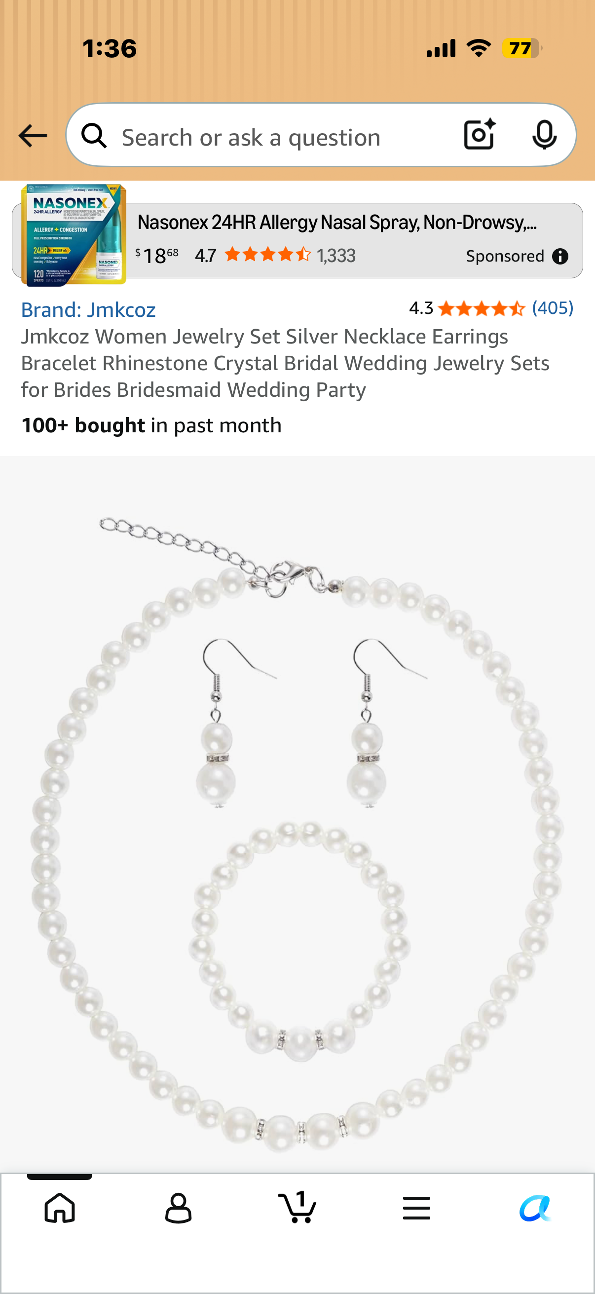 Women Jewelry Set Silver Necklace Earrings Bracelet Rhinestone Crystal Bridal Wedding Jewelry Sets for Brides Bridesmaid Wedding Party 100