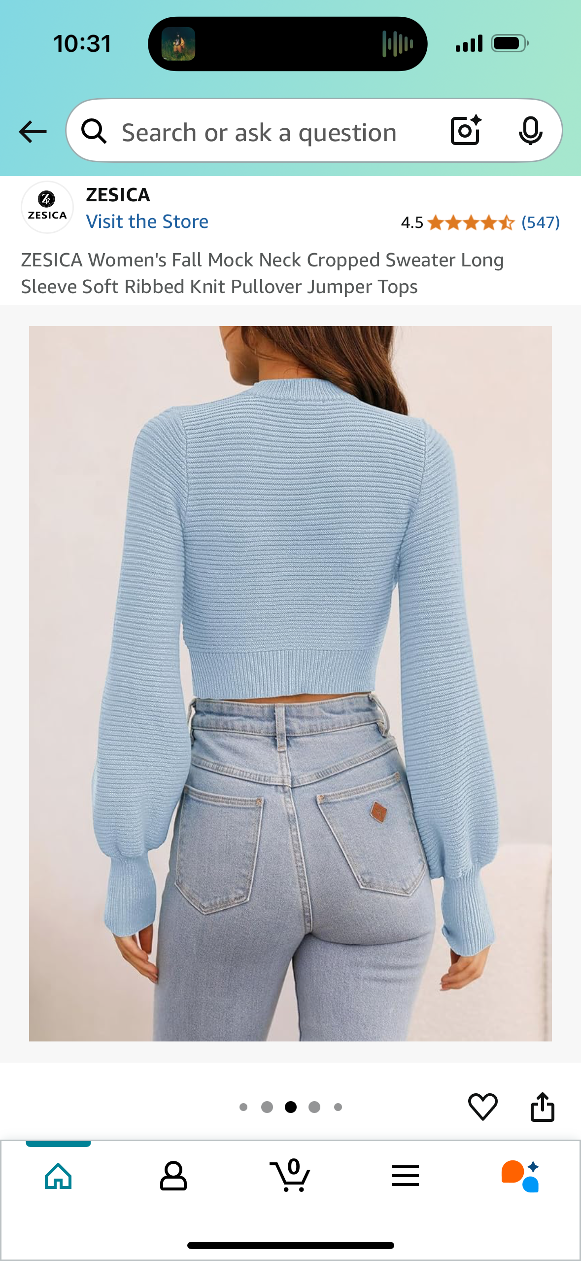 ZESICA Women's Fall Mock Neck Cropped Sweater Long Sleeve Soft Ribbed Knit Pullover Jumper Tops
