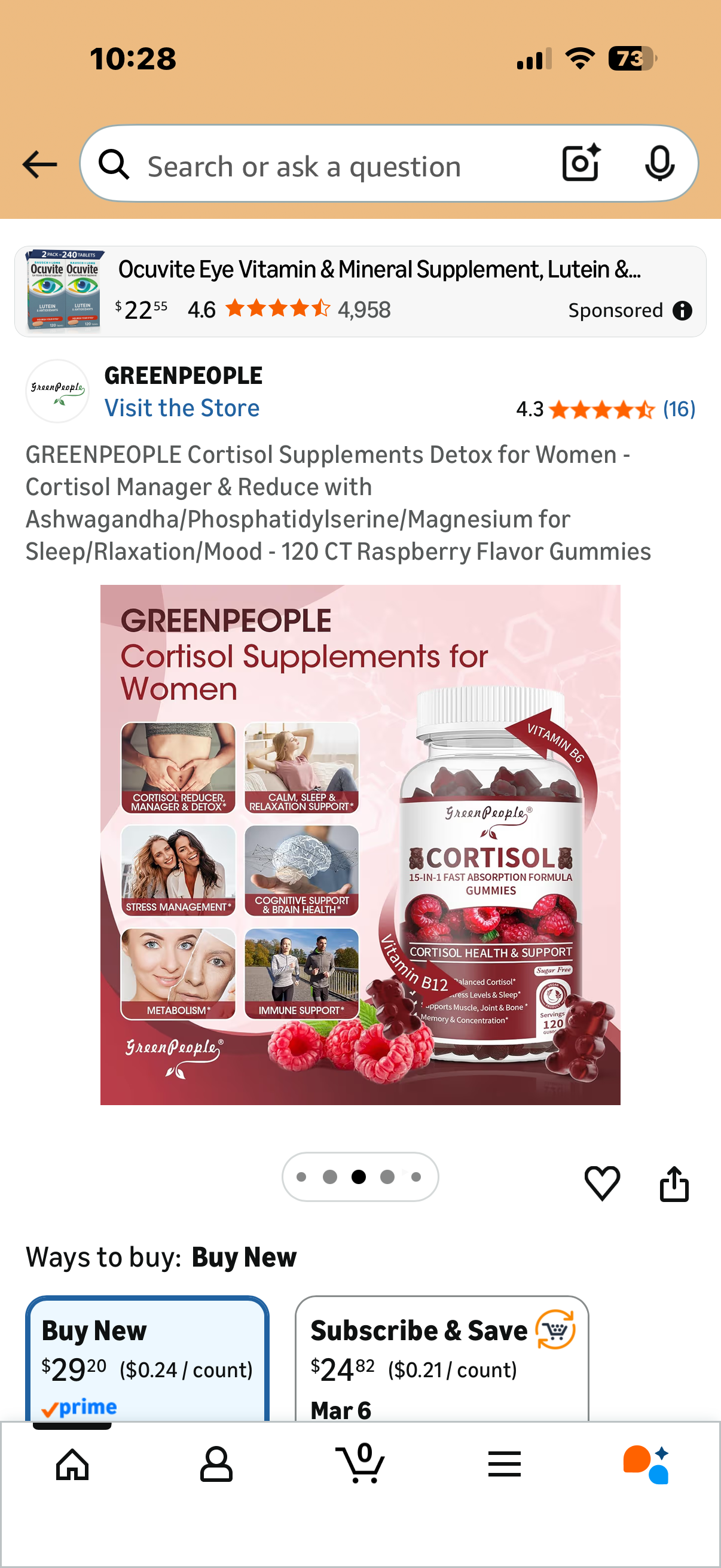 GREENPEOPLE Cortisol Supplements Detox for Women - Cortisol Manager & Reduce with Ashwagandha/Phosphatidylserine/Magnesium for Sleep/Rlaxation/Mood - 120 CT Raspberry Flavor Gummies
