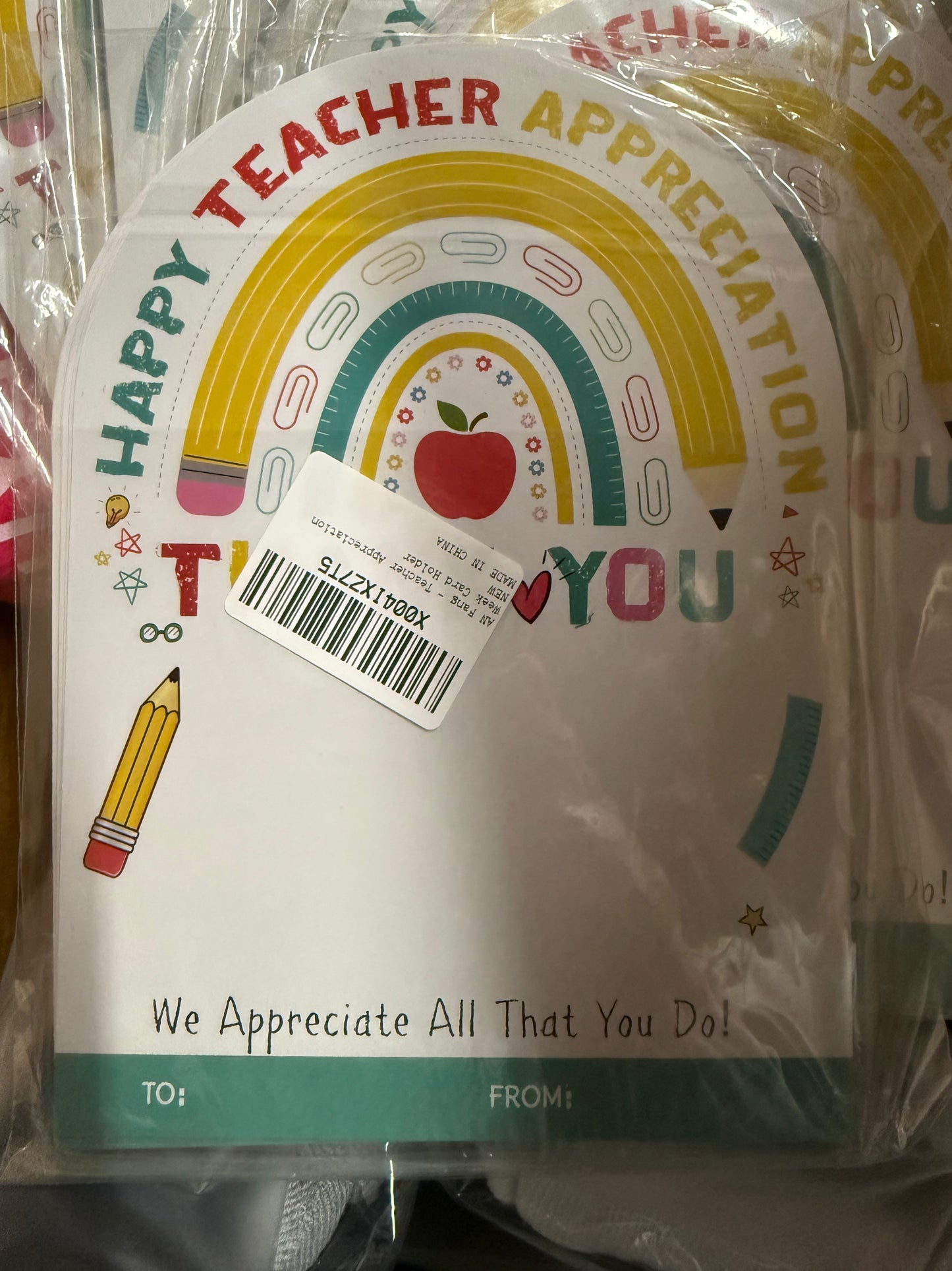 Teacher Gifts, Thank You Appreciation Gift Card Holder for Teacher