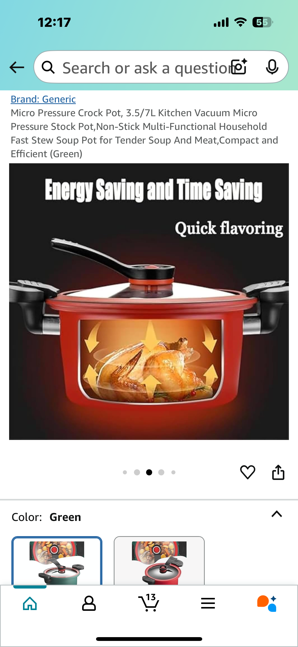 New - Micro Pressure Cooker Crock Pot, 3.5/7L Fast and Tender Soup And Meat (R516)