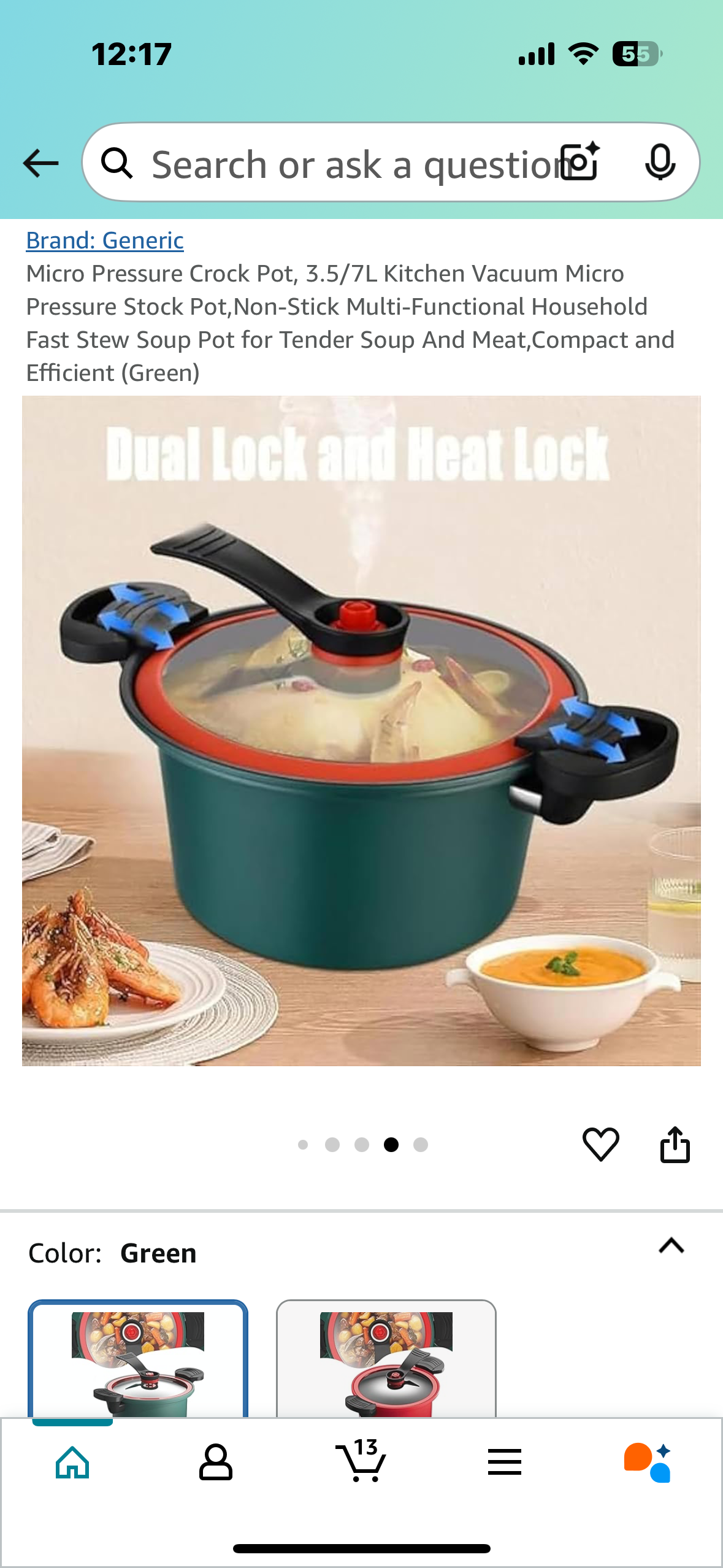 New - Micro Pressure Cooker Crock Pot, 3.5/7L Fast and Tender Soup And Meat (R516)